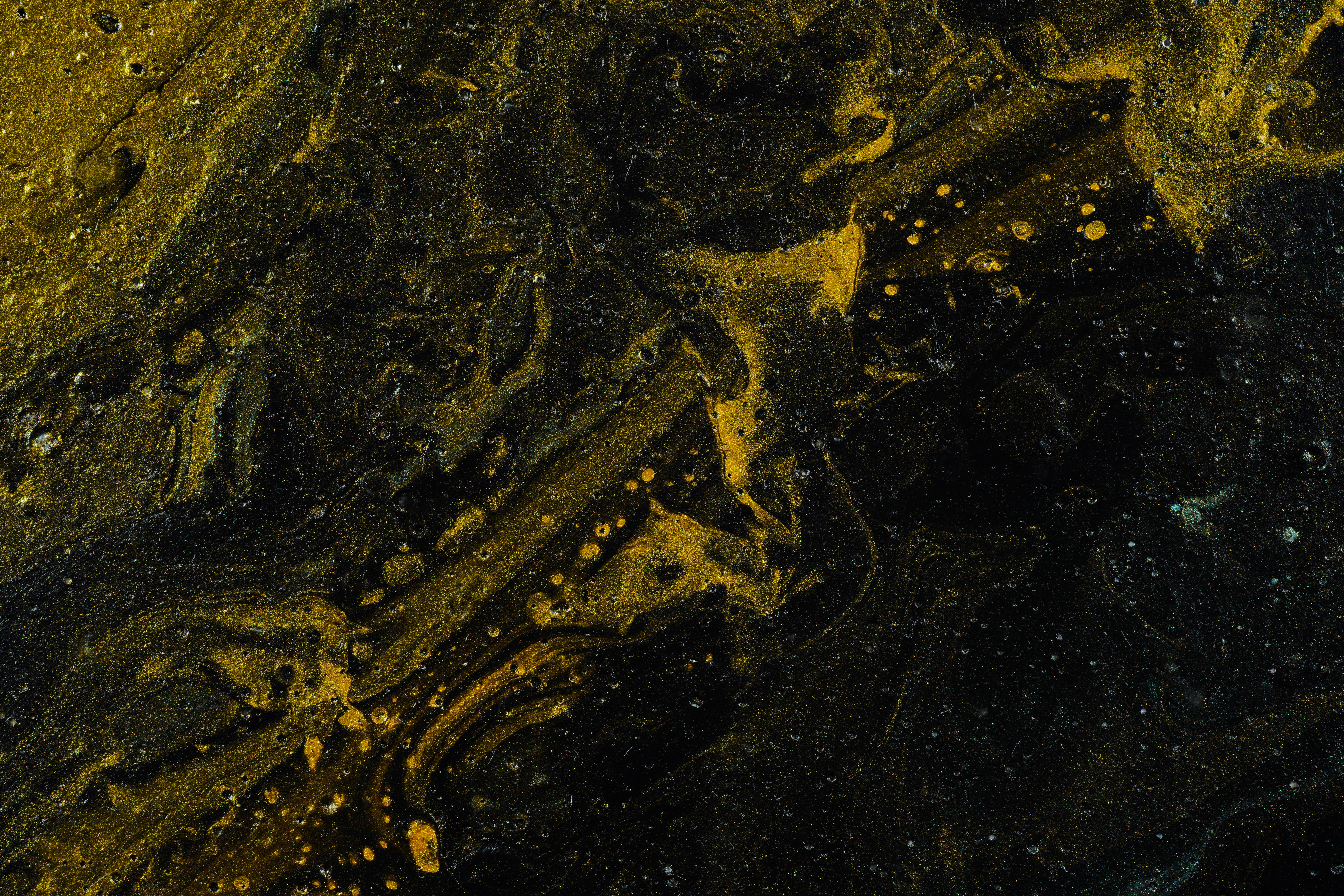 liquid, abstract, black, yellow Ultrawide Wallpapers