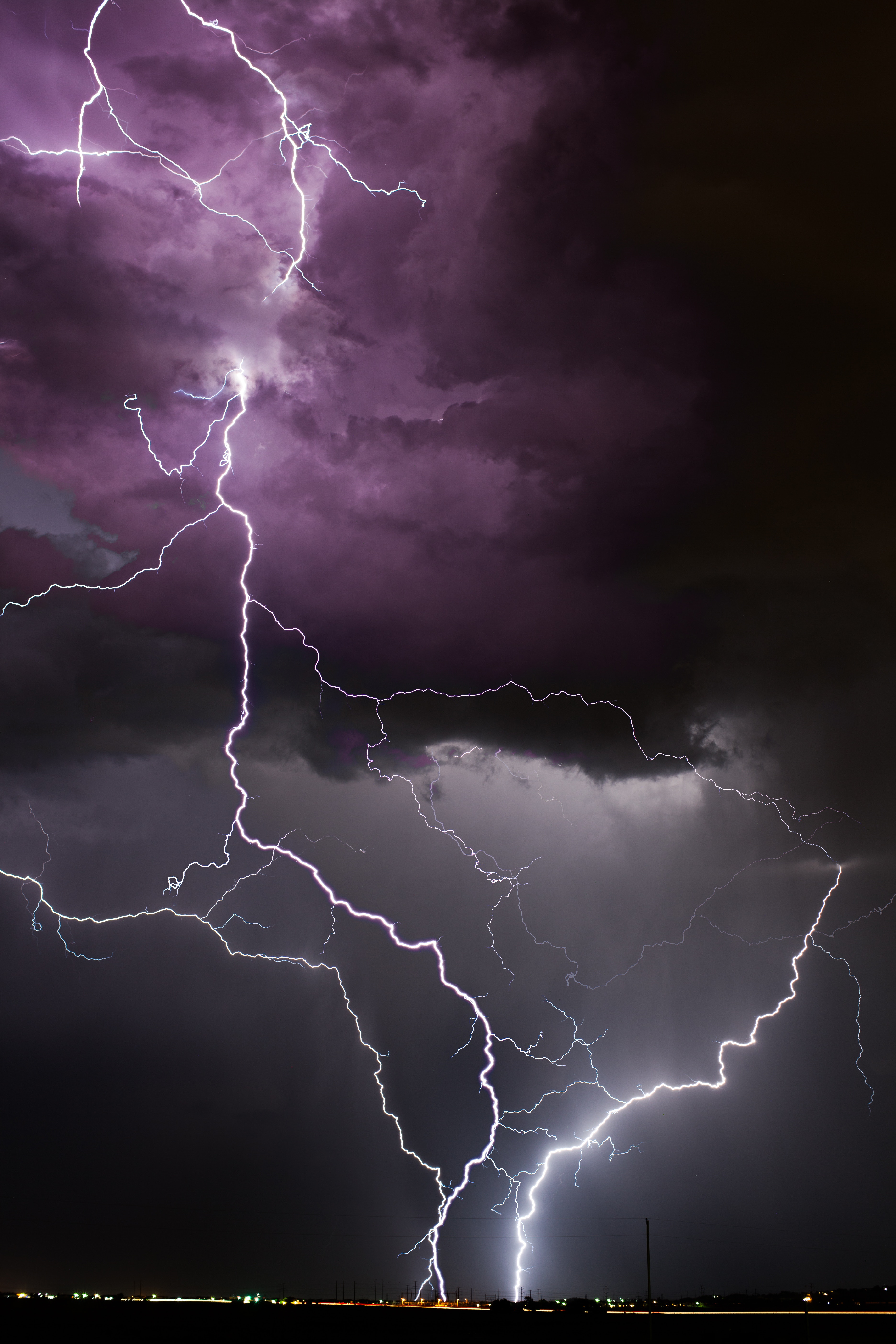 lightning, clouds, thunderstorm, nature, sky, mainly cloudy, overcast, storm HD wallpaper