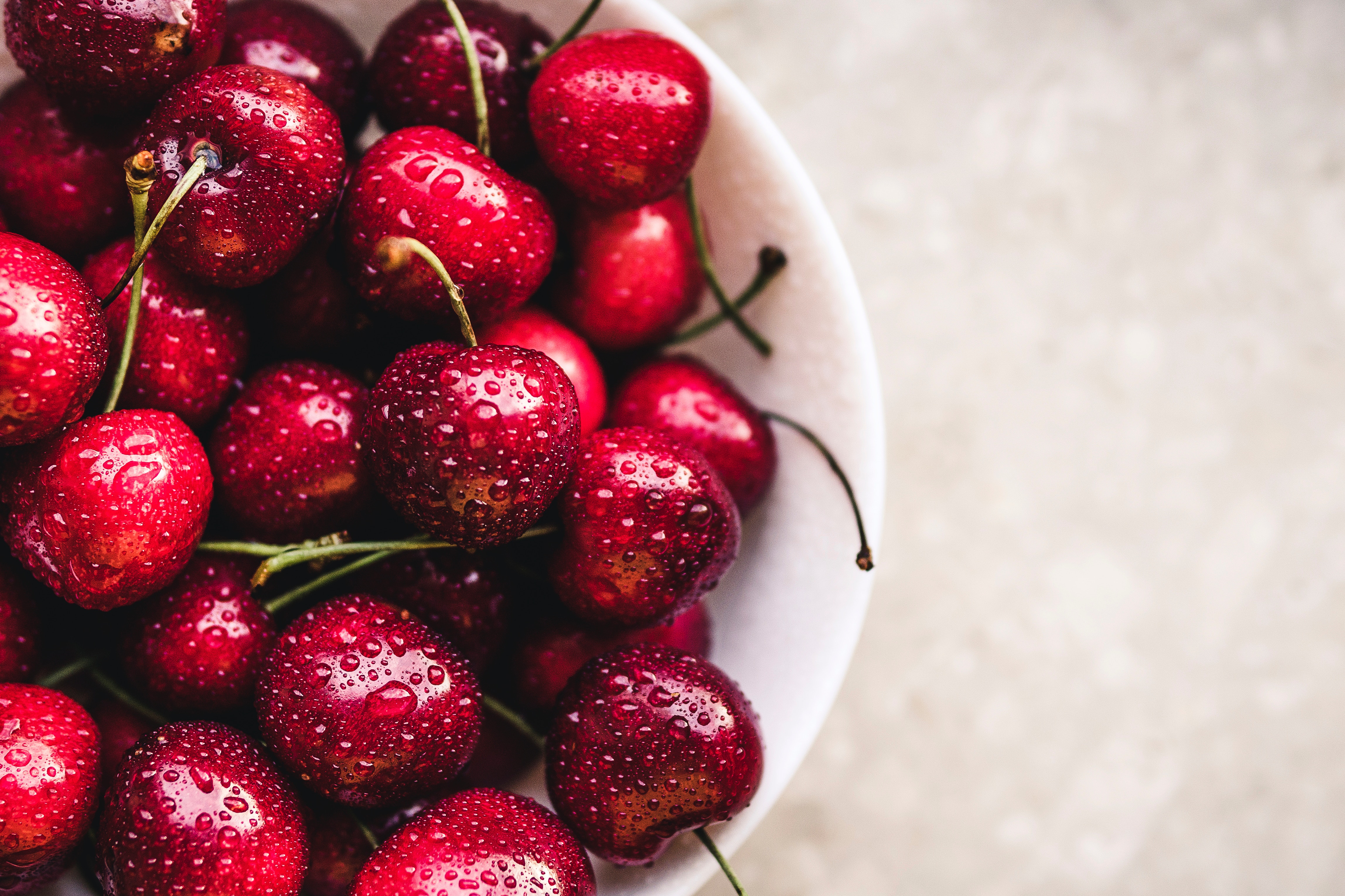 berries, drops, food, cherry HD Phone wallpaper