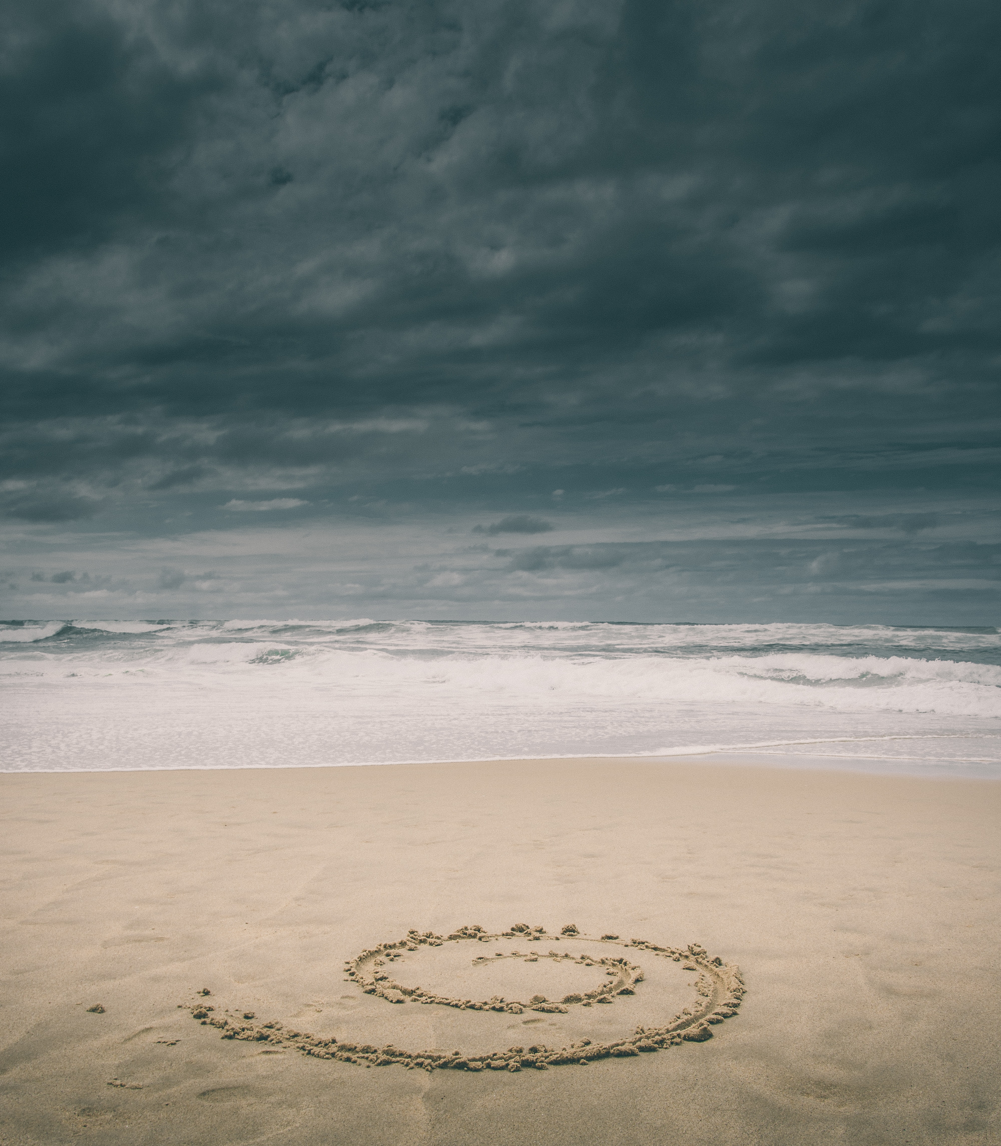 Beach sand, spiral, nature, sea HD desktop images