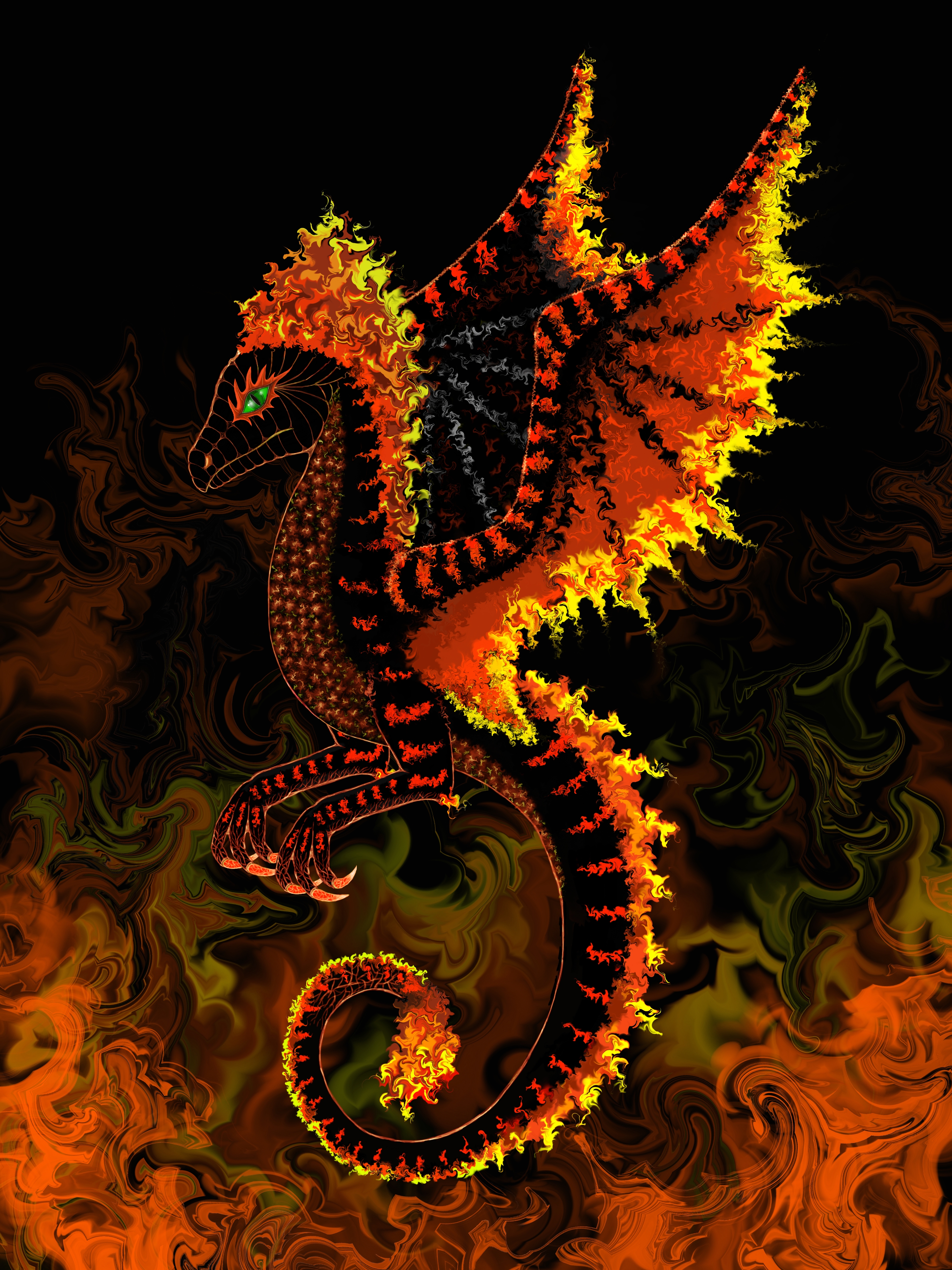 UHD wallpaper dragon, creature, fiction, art