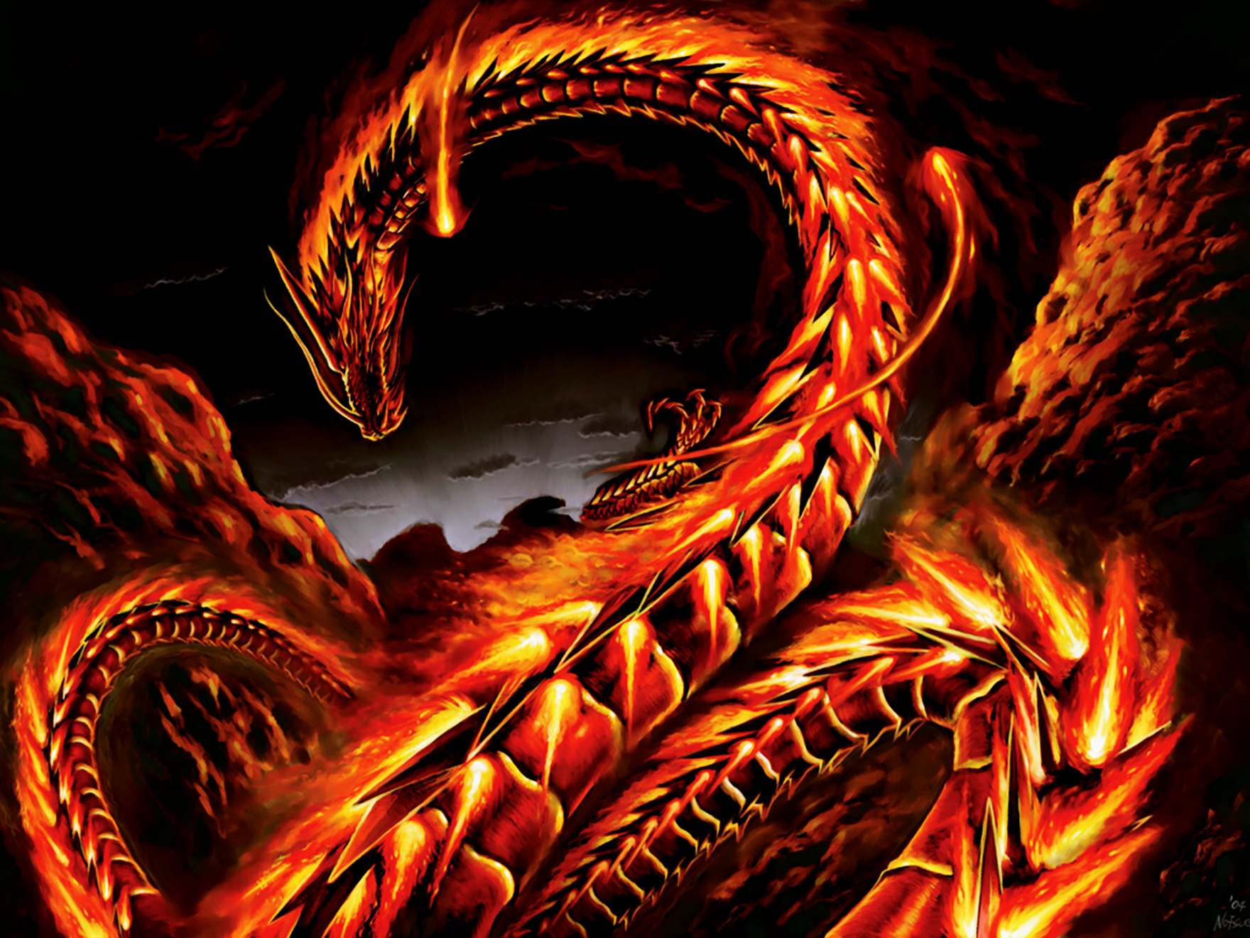 Рисунок огненного дракона
