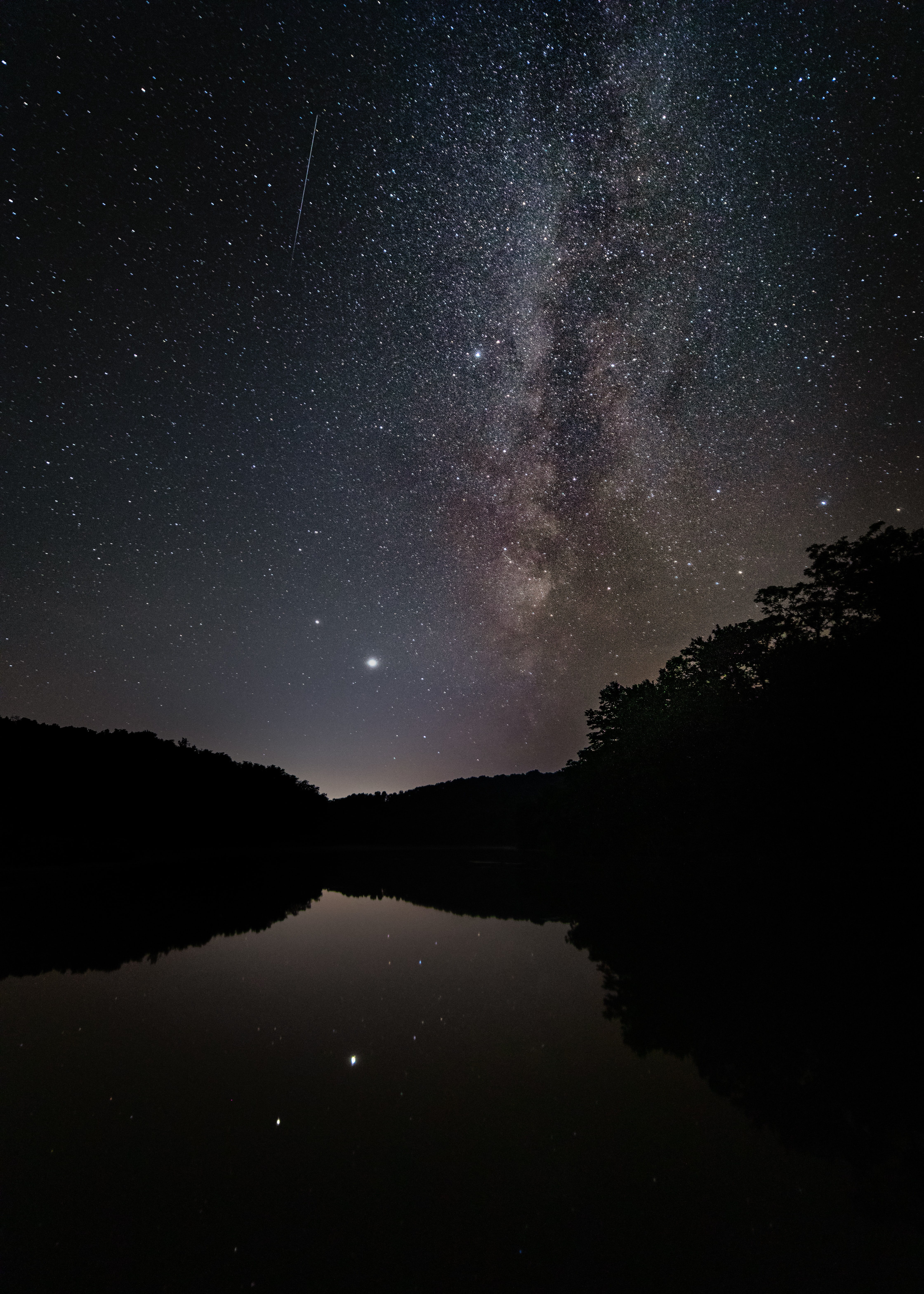 nature, stars, lake, reflection, starry sky, nebula