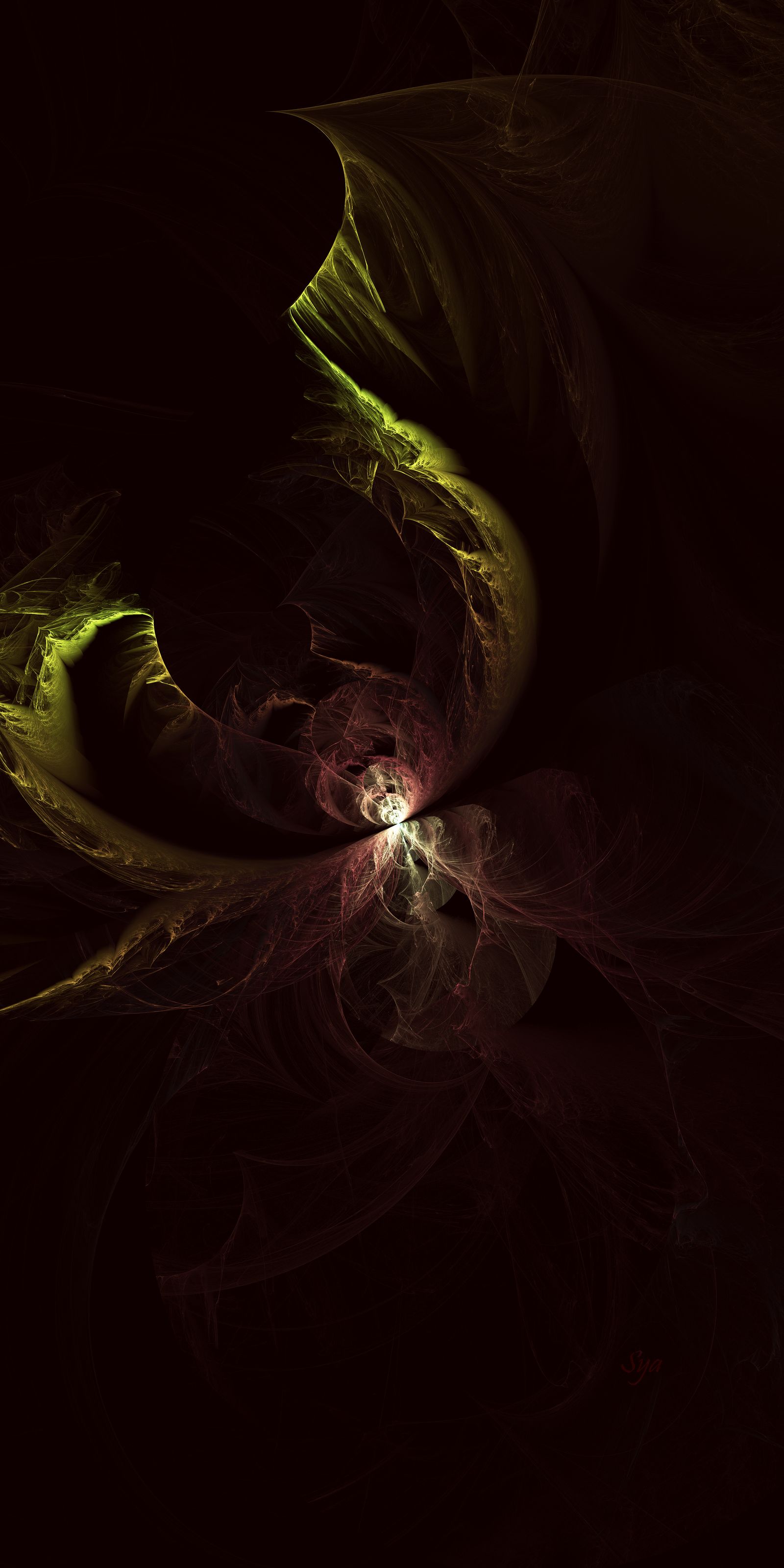 Mobile HD Wallpaper Confused abstract, fractal, intricate, dark