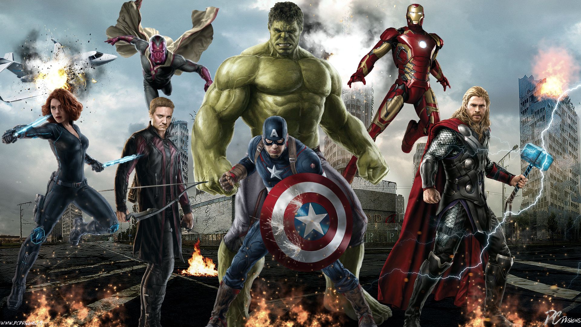 vision (marvel comics), iron man, movie, avengers, hulk, chris hemsworth, avengers: age of ultron, black widow, captain america, chris evans, hawkeye, jeremy renner, poster, scarlett johansson, thor, the avengers
