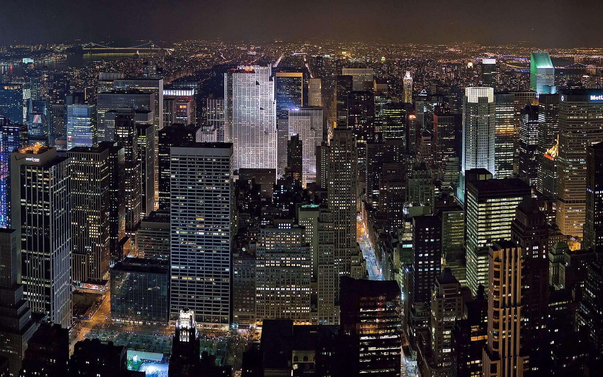 99516 скачать обои нью-йорк, города, ночь, небоскребы - заставки и картинки бесплатно