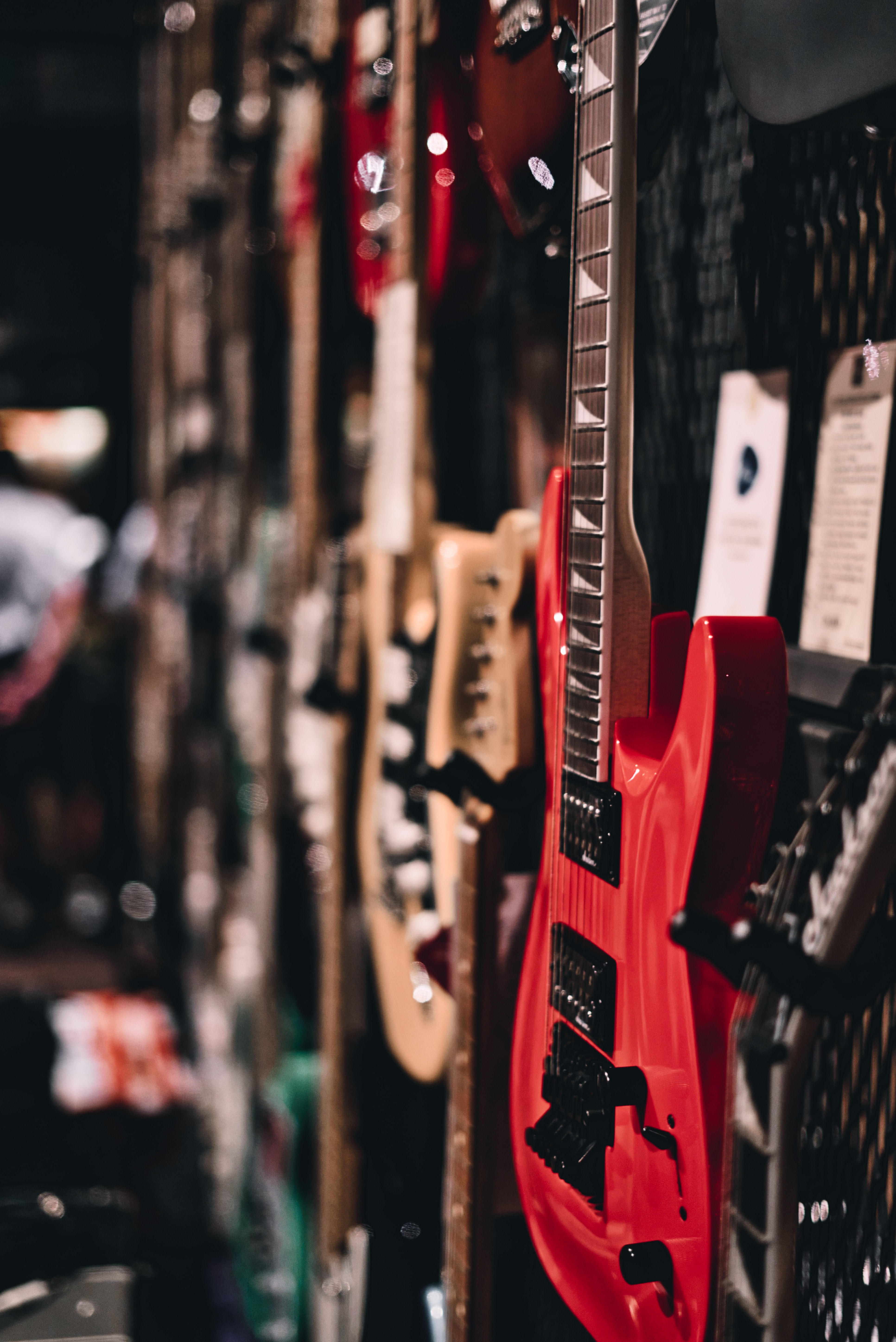 guitar, red, miscellanea, miscellaneous, musical instrument, electronic guitar HD wallpaper