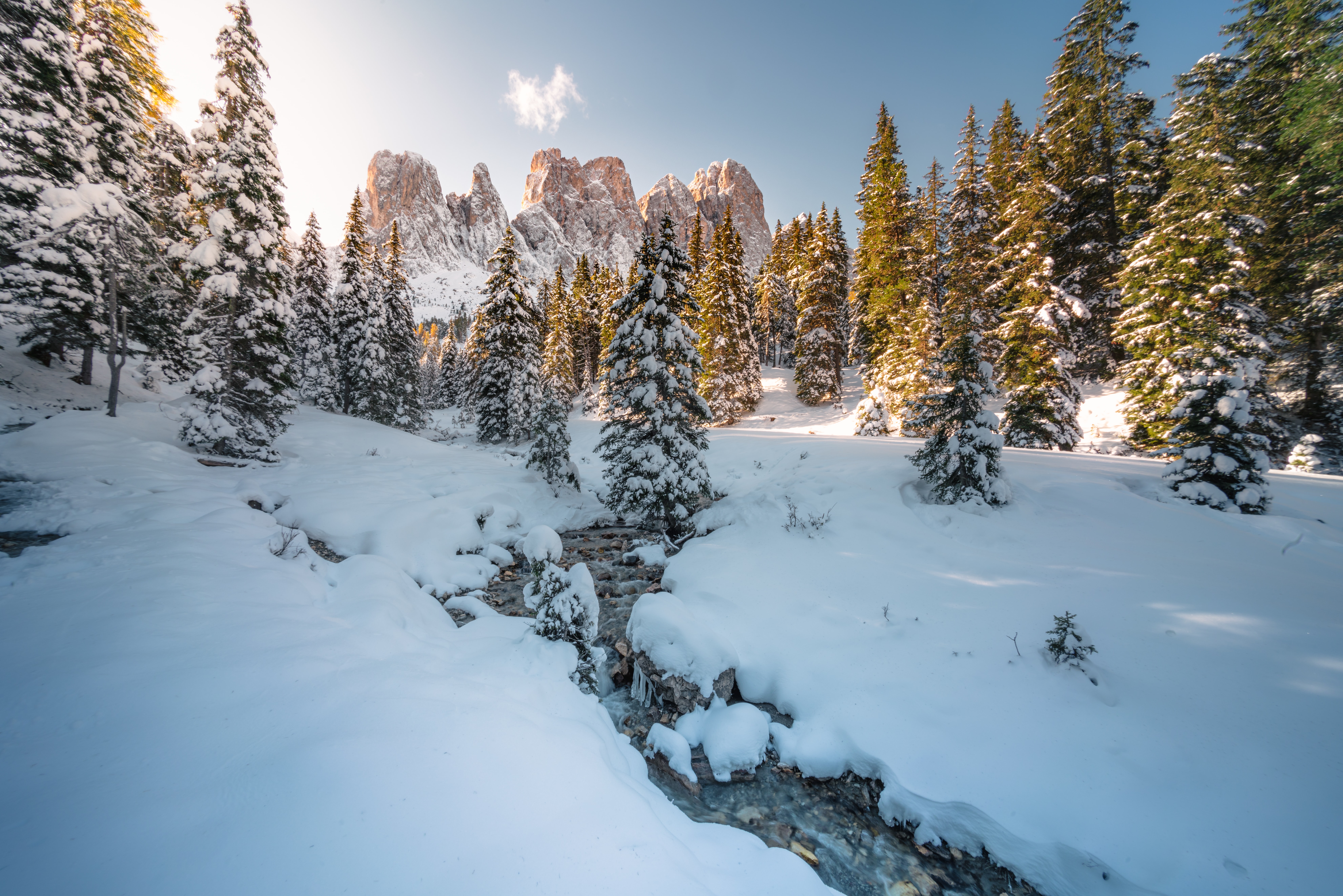Free Images creek, snow, mountain, trees Winter