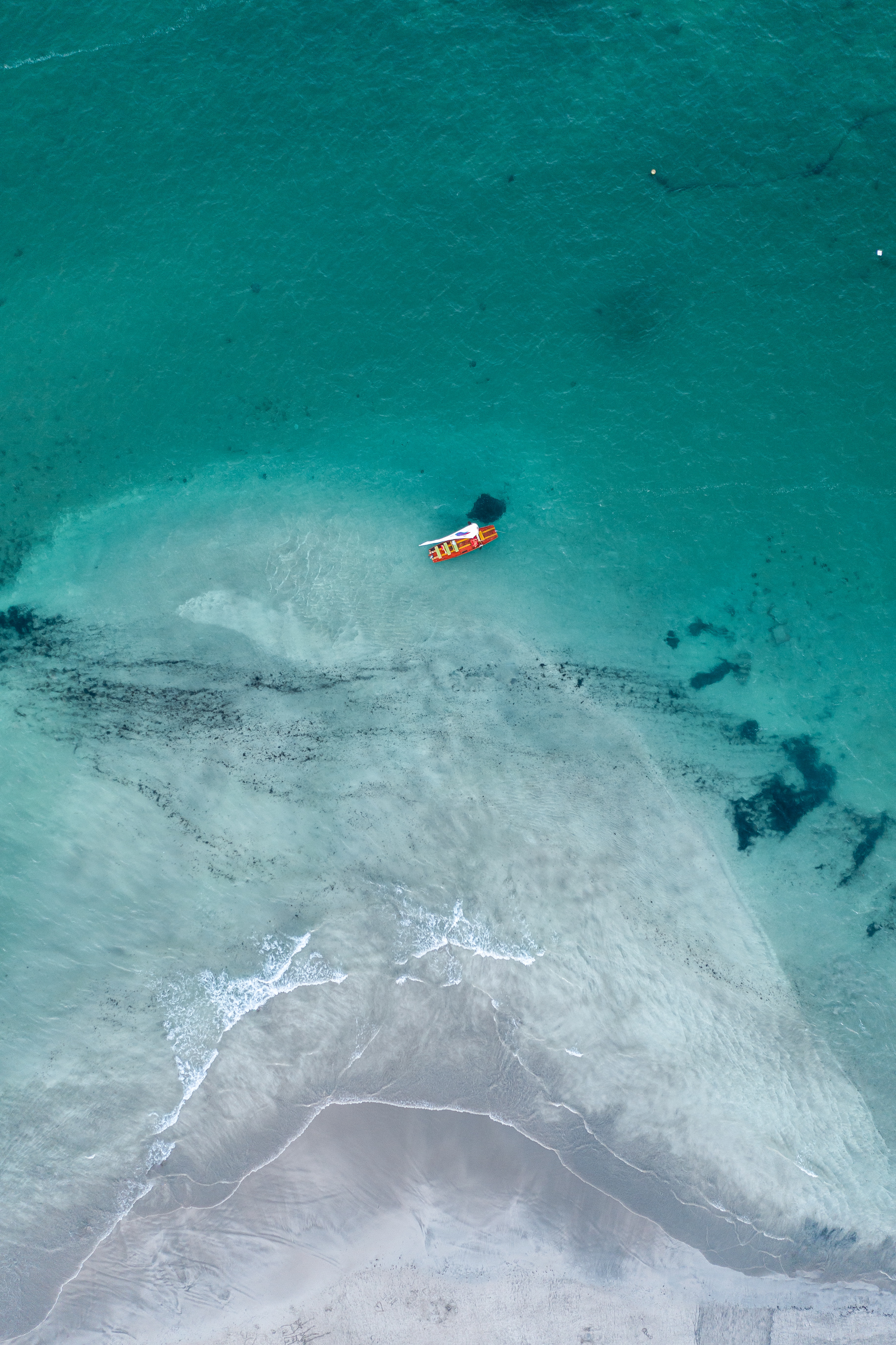 4K, FHD, UHD view from above, ocean, boat, miscellanea