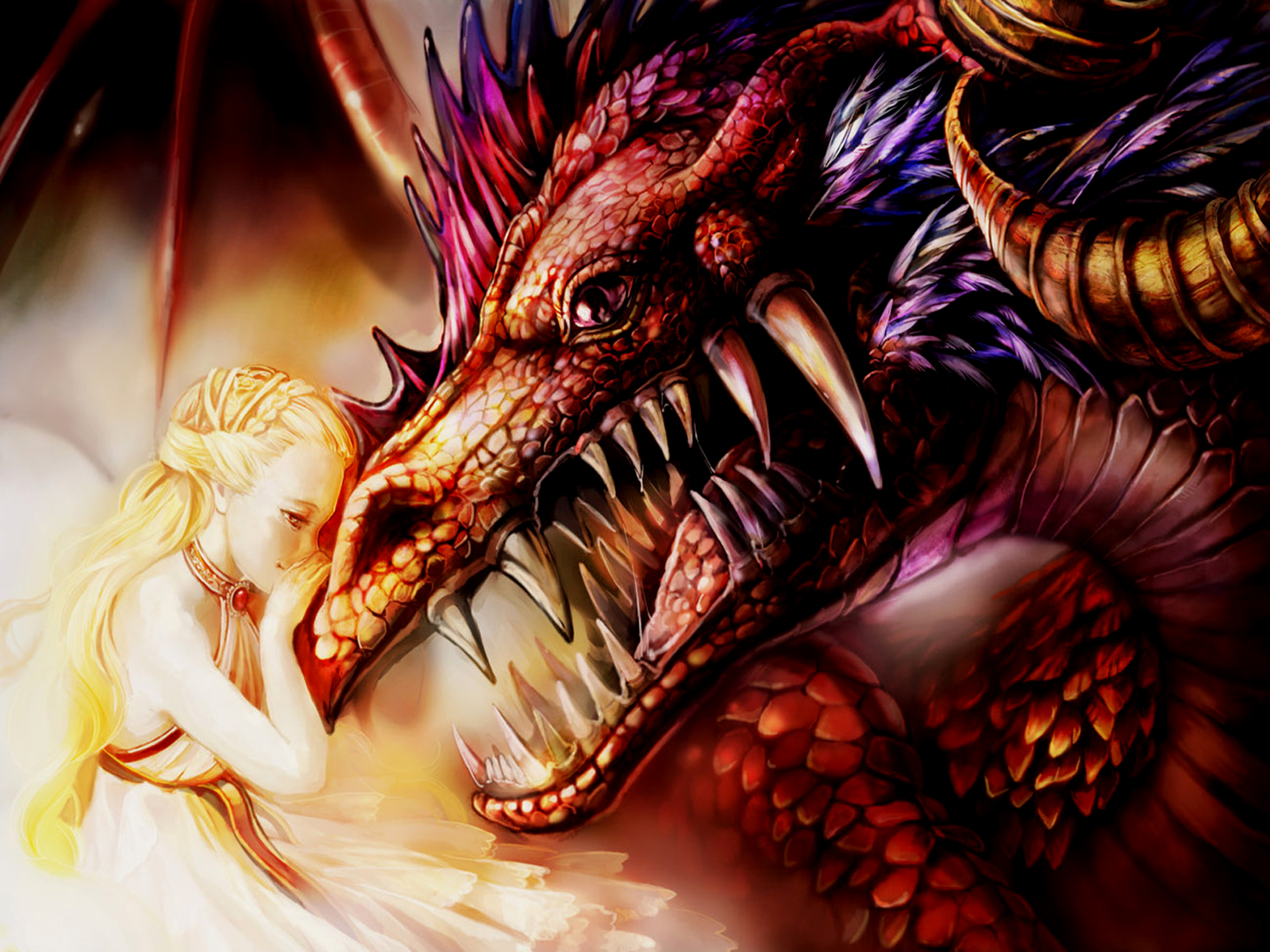 vertical wallpaper fantasy, dragon, teeth