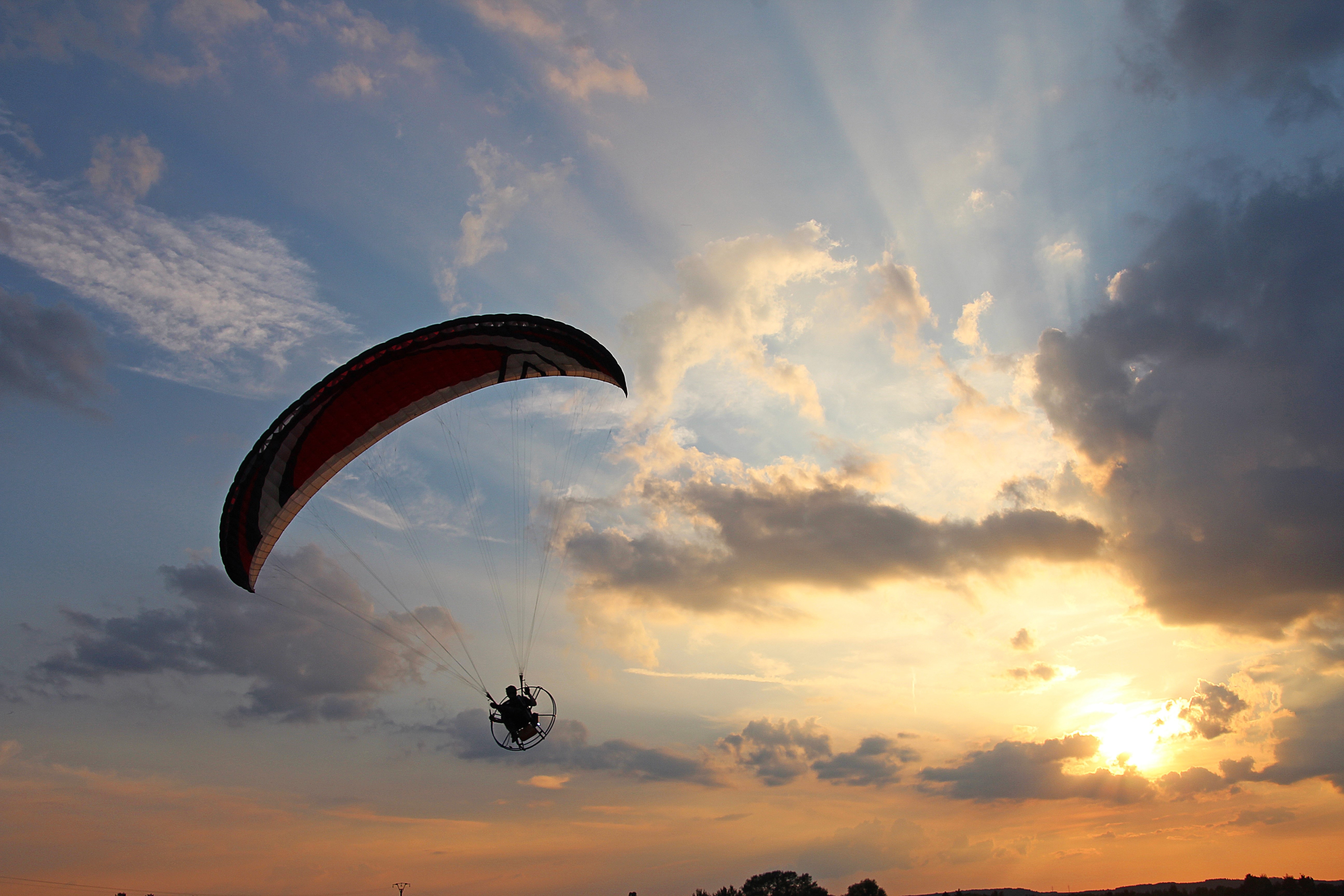 sports, sunset, sky, flight, paragliding, paraglider