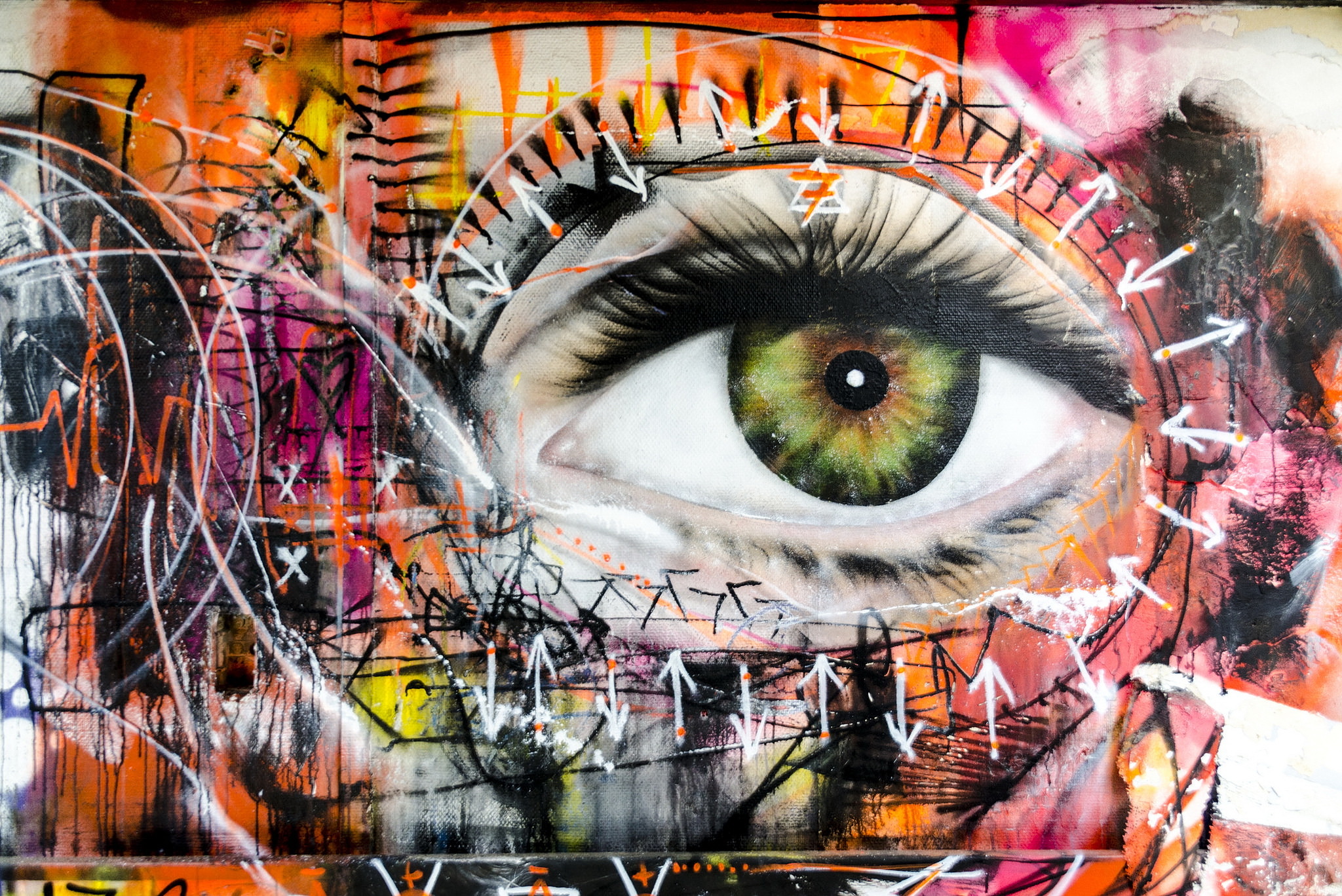 artistic, graffiti, eye UHD