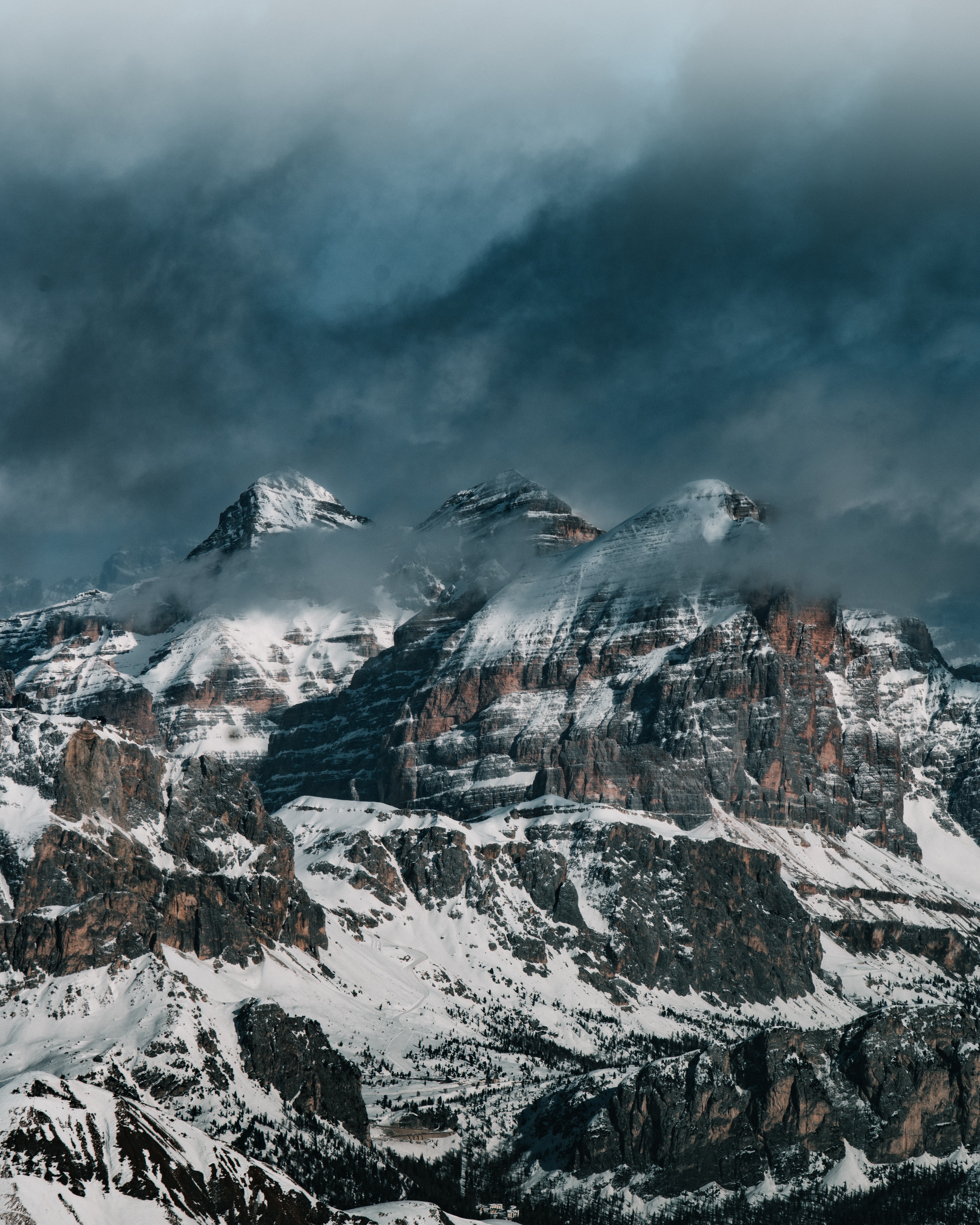 mountains, landscape, nature, clouds, snow Full HD