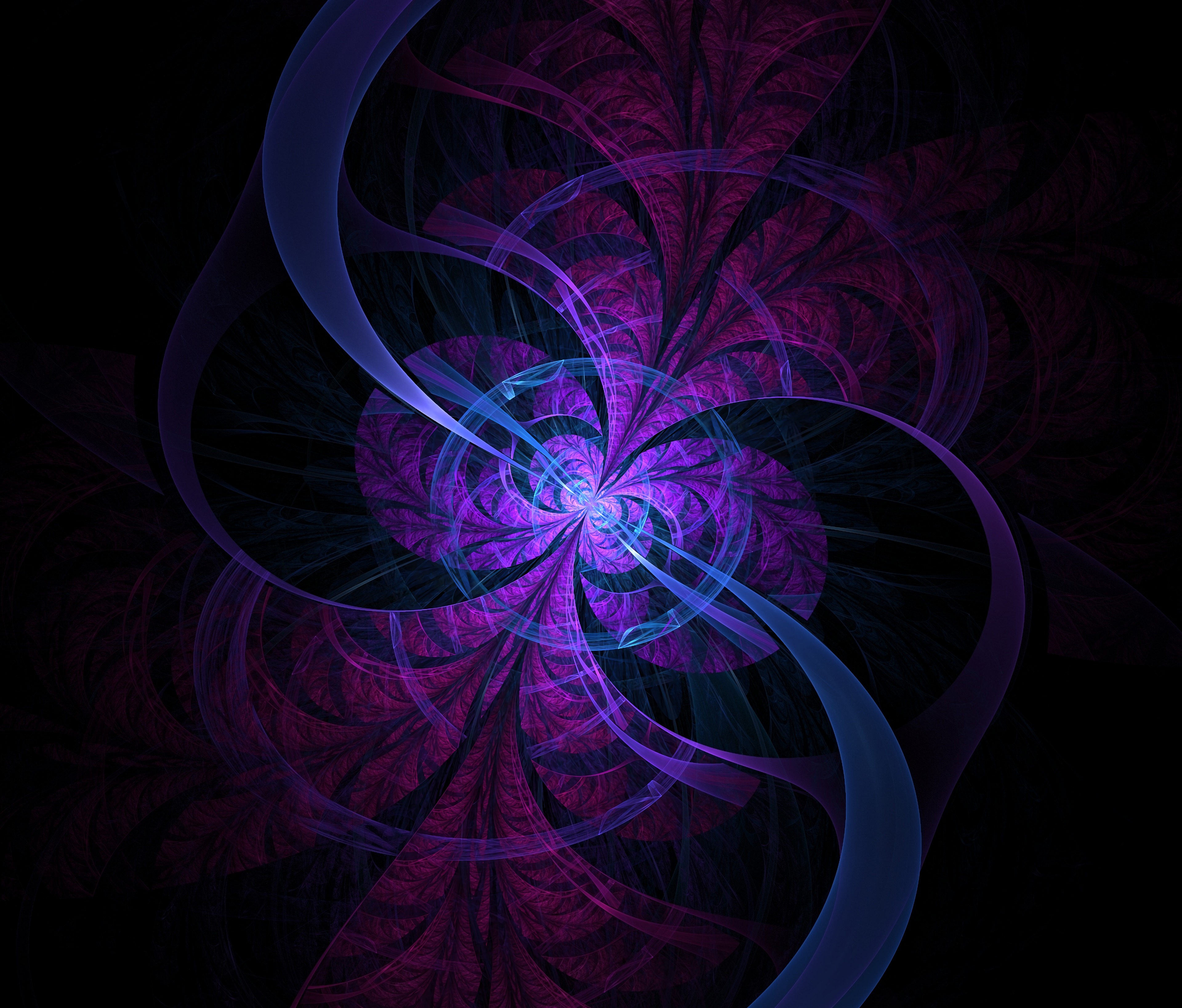 Mobile wallpaper purple, dark, lines, violet, abstract, circles, fractal, dispersion, diffusion