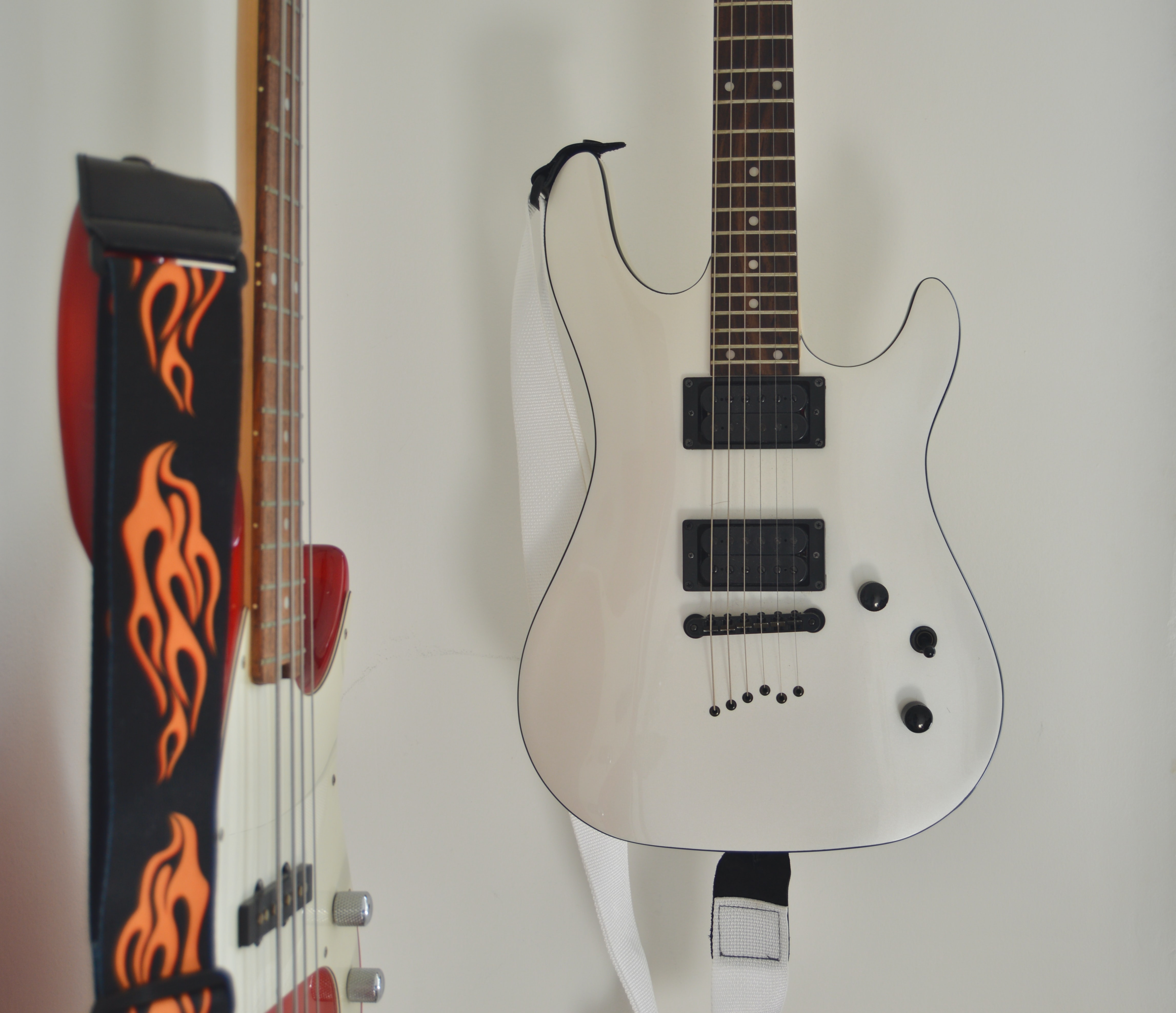 HD photos guitar, white, strings, electric guitar