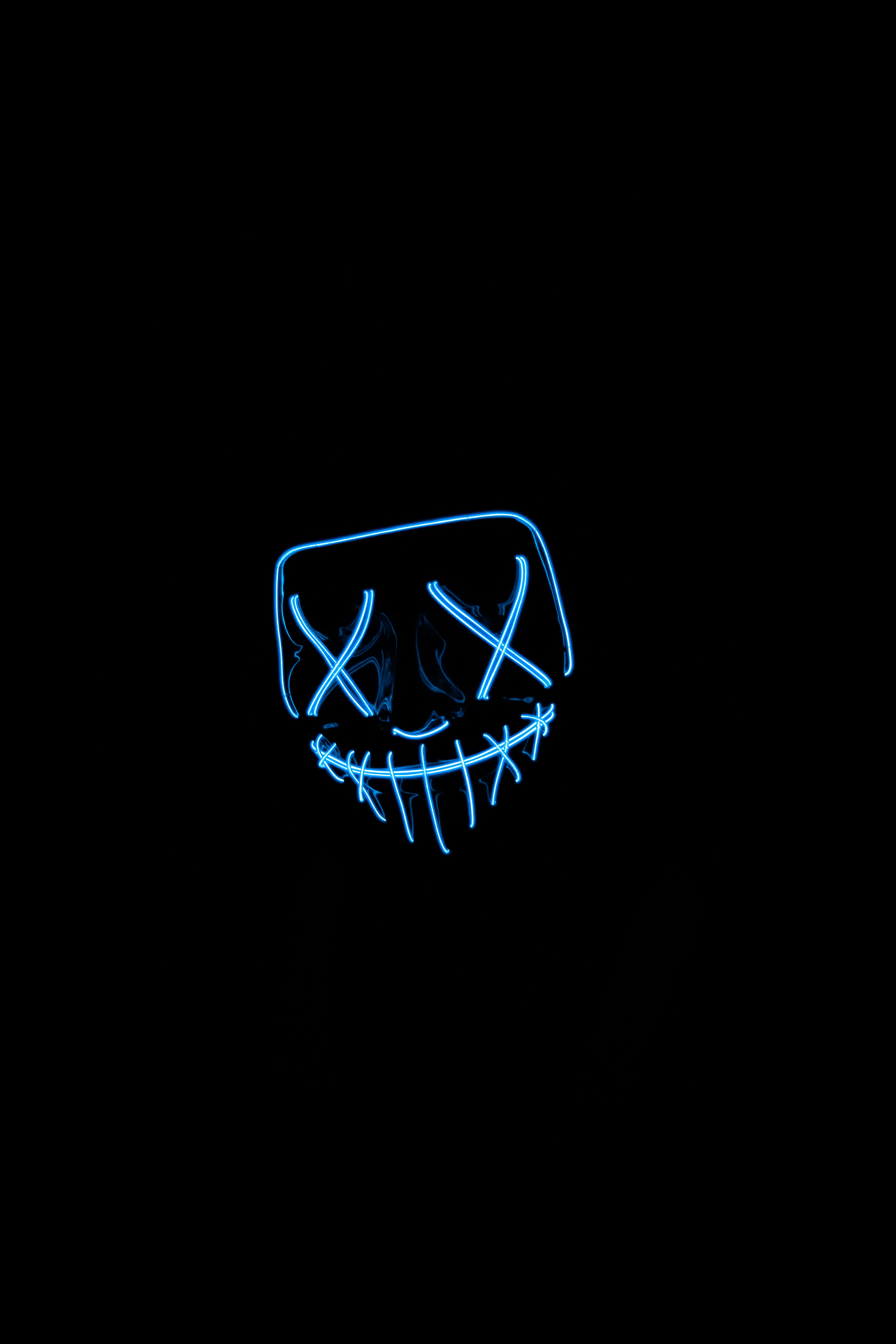 mask, dark, neon, darkness