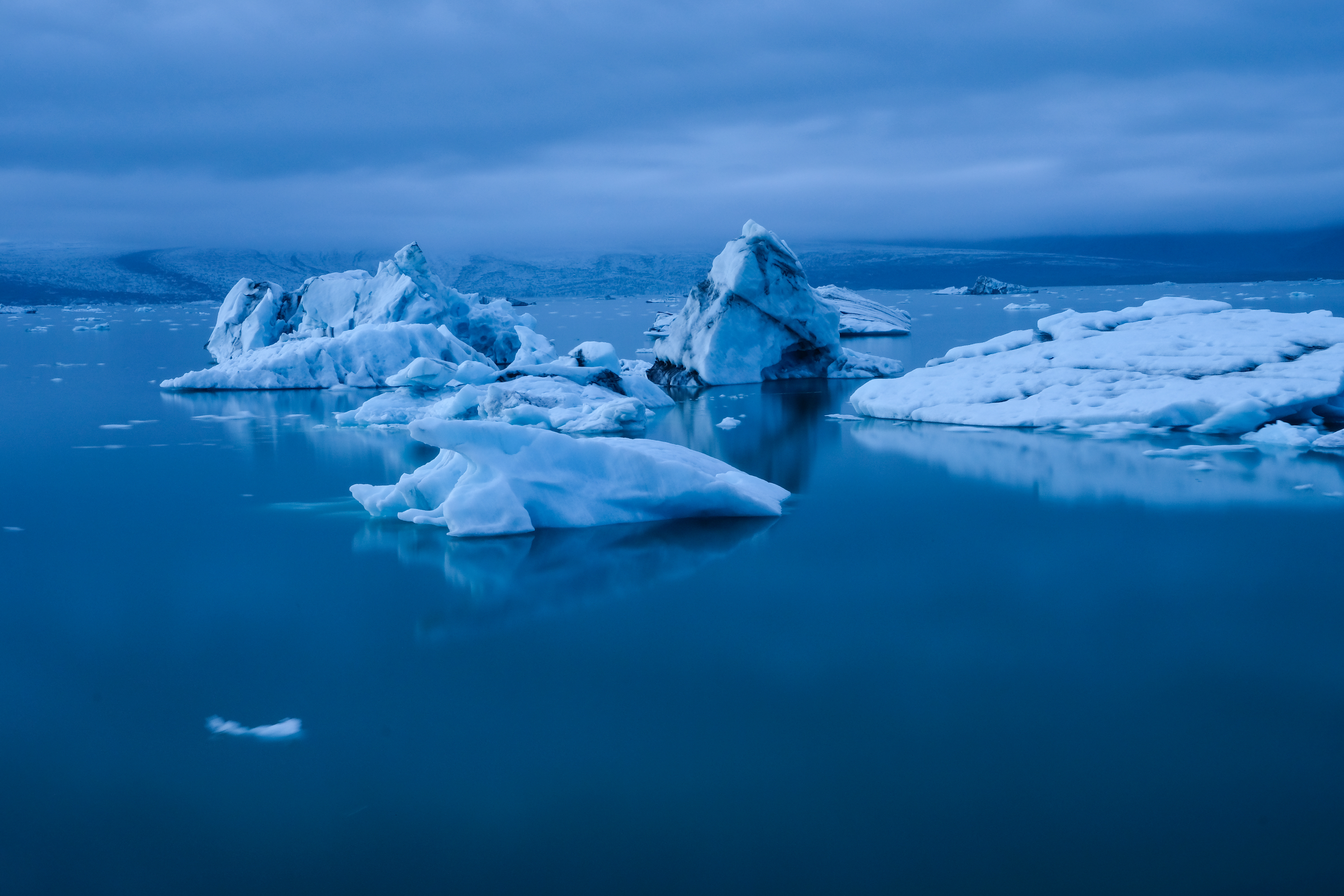 Cool HD water, iceberg, ice floes, snow