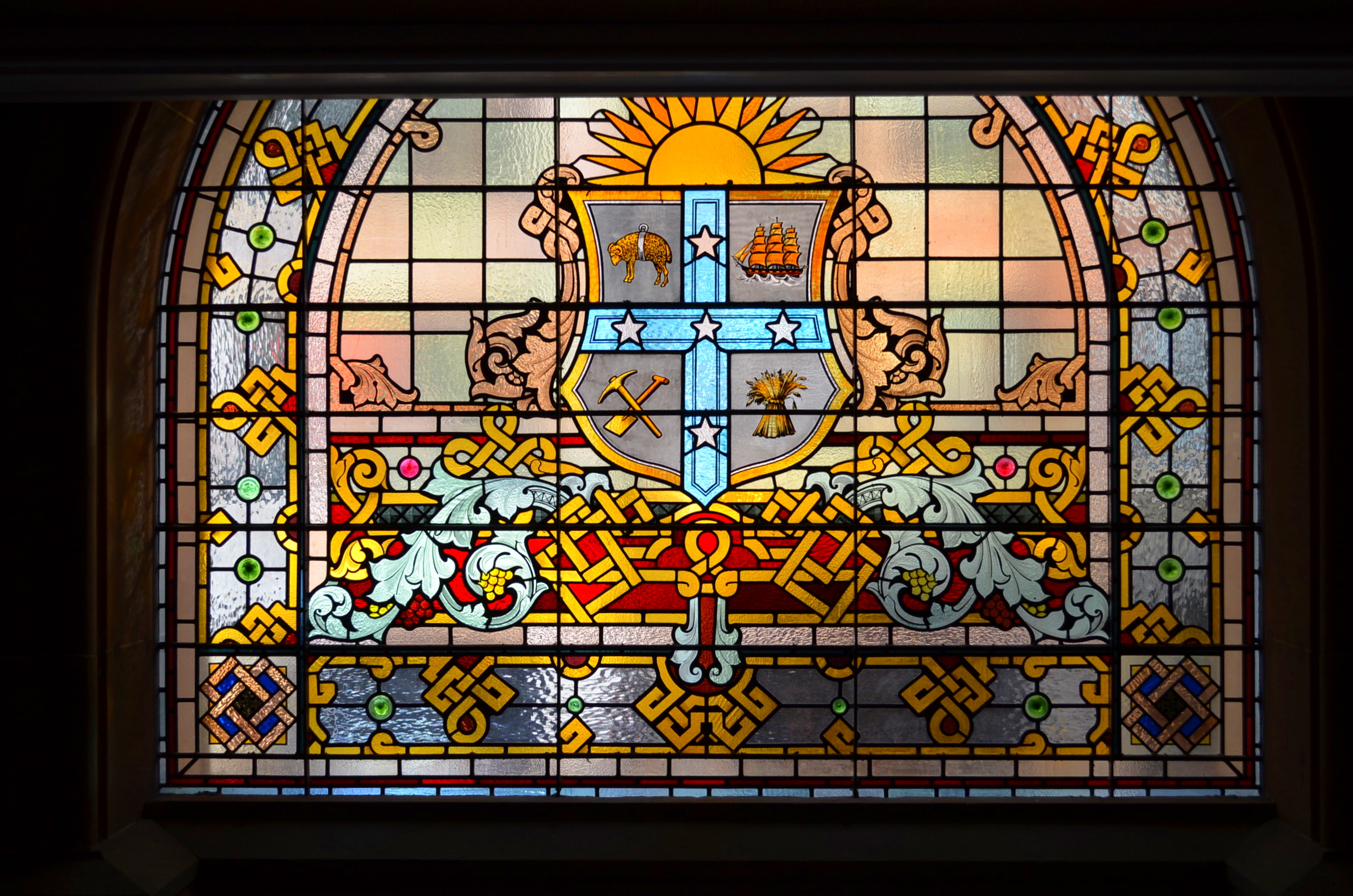 man made, queen victoria building, colorful, colors, stained glass, sydney, window