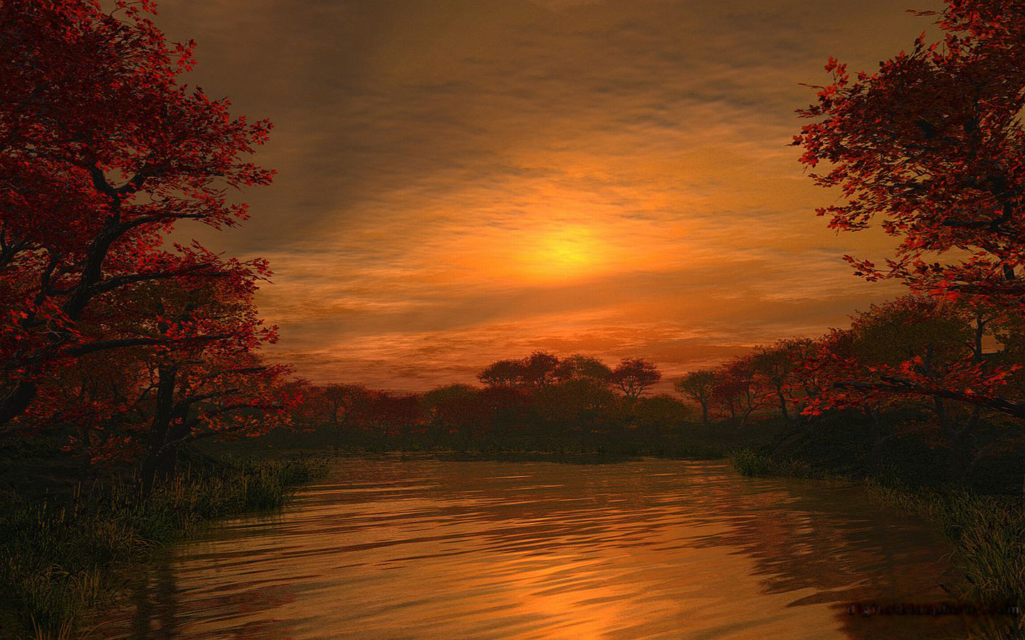 PC Wallpapers earth, sunset Lake
