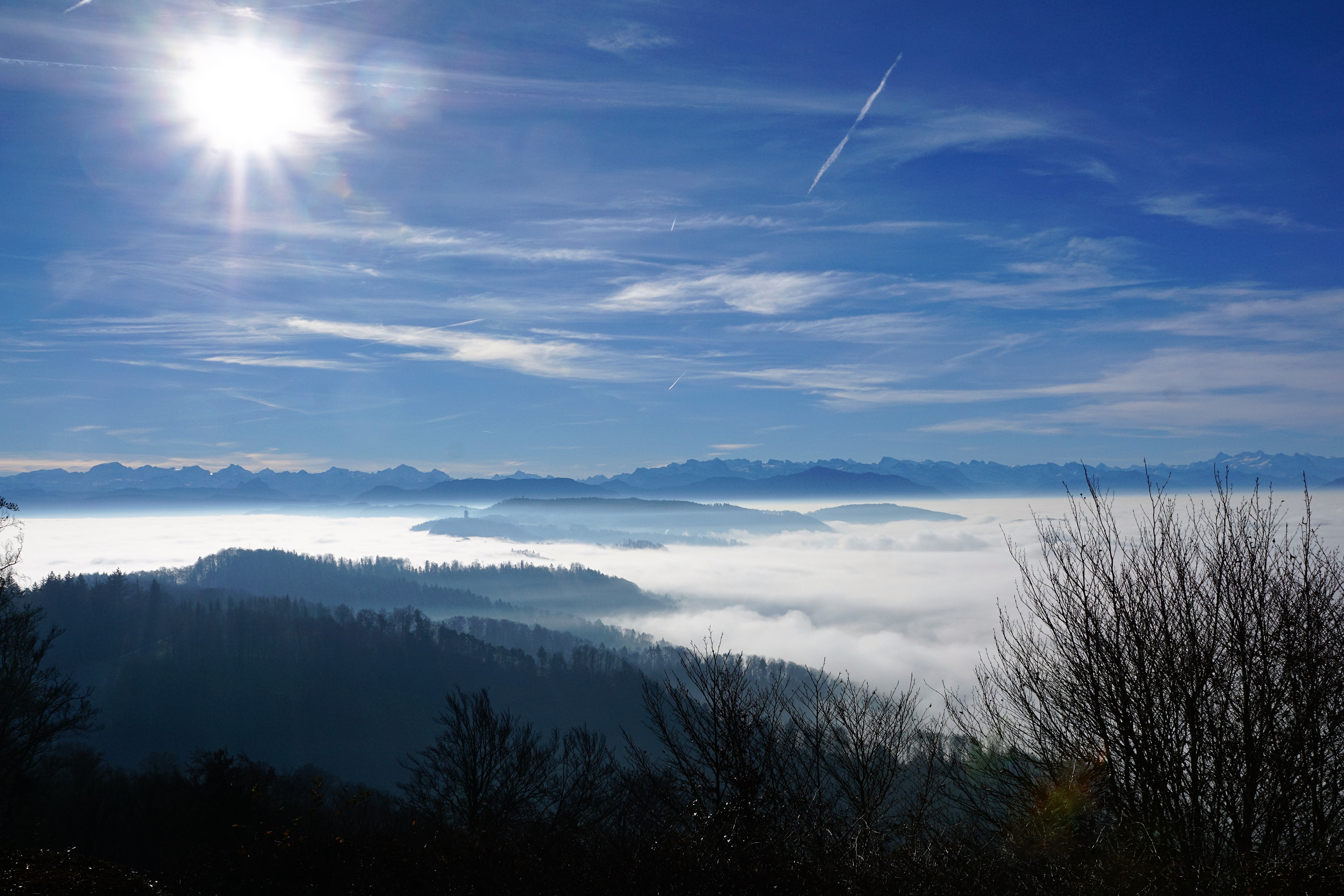77948 Bildschirmschoner und Hintergrundbilder Schweiz auf Ihrem Telefon. Laden Sie natur, mountains, nebel, schweiz, zürich Bilder kostenlos herunter