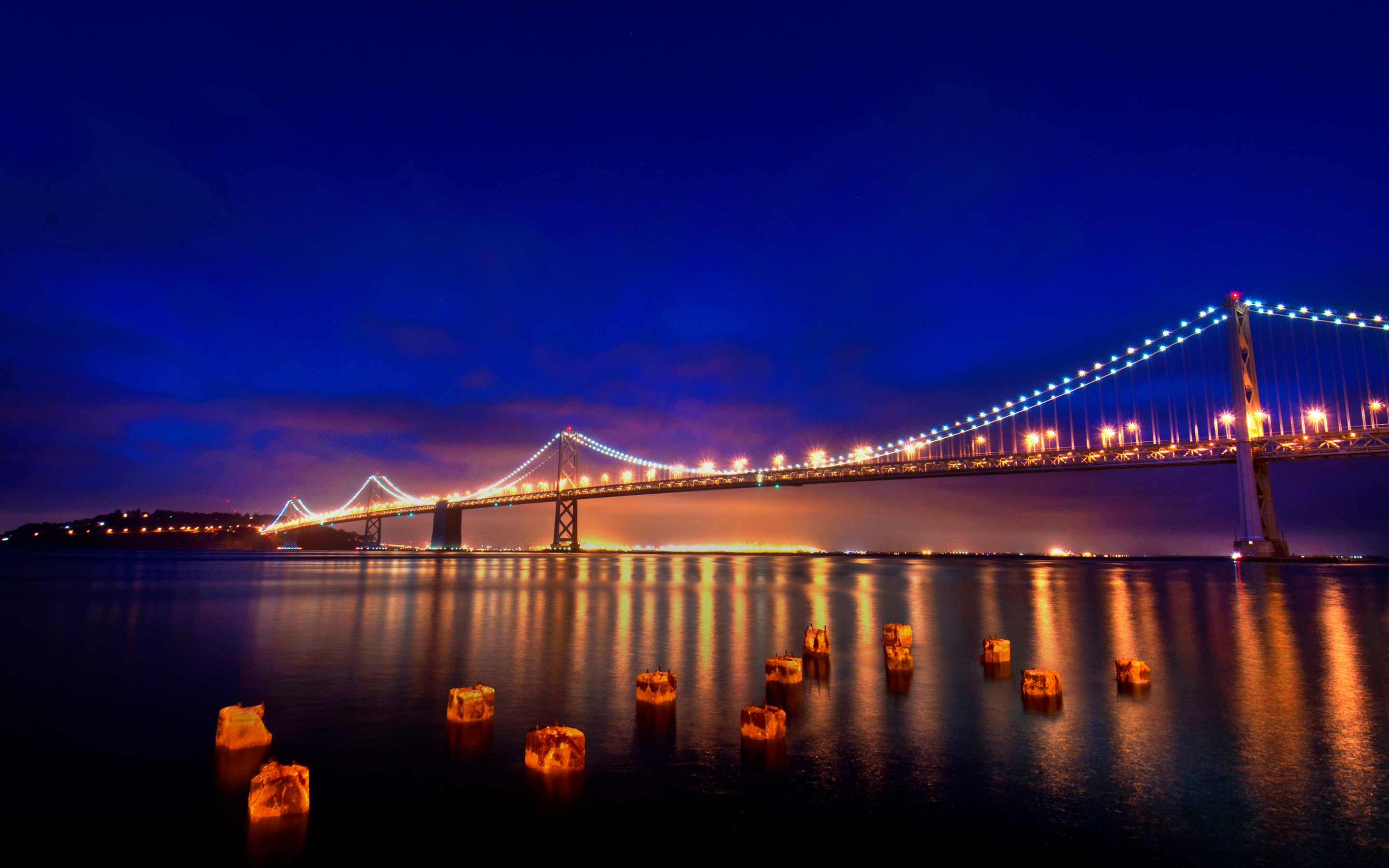 手機的157782屏保和壁紙夜。 免費下載 城市之光, 旧金山, 灯笼, 桥 圖片