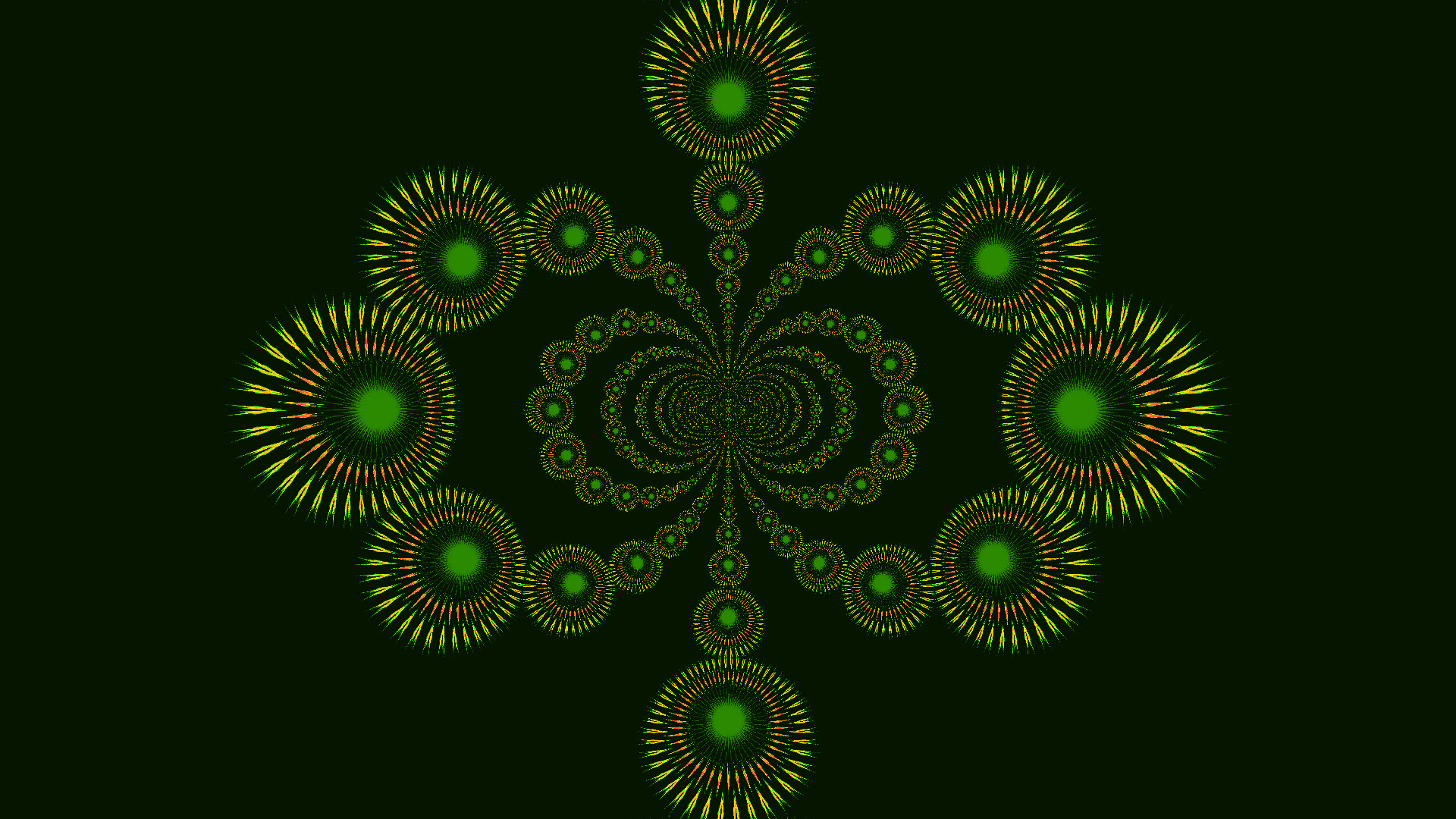kaleidoscope, abstract, digital art, circle, green
