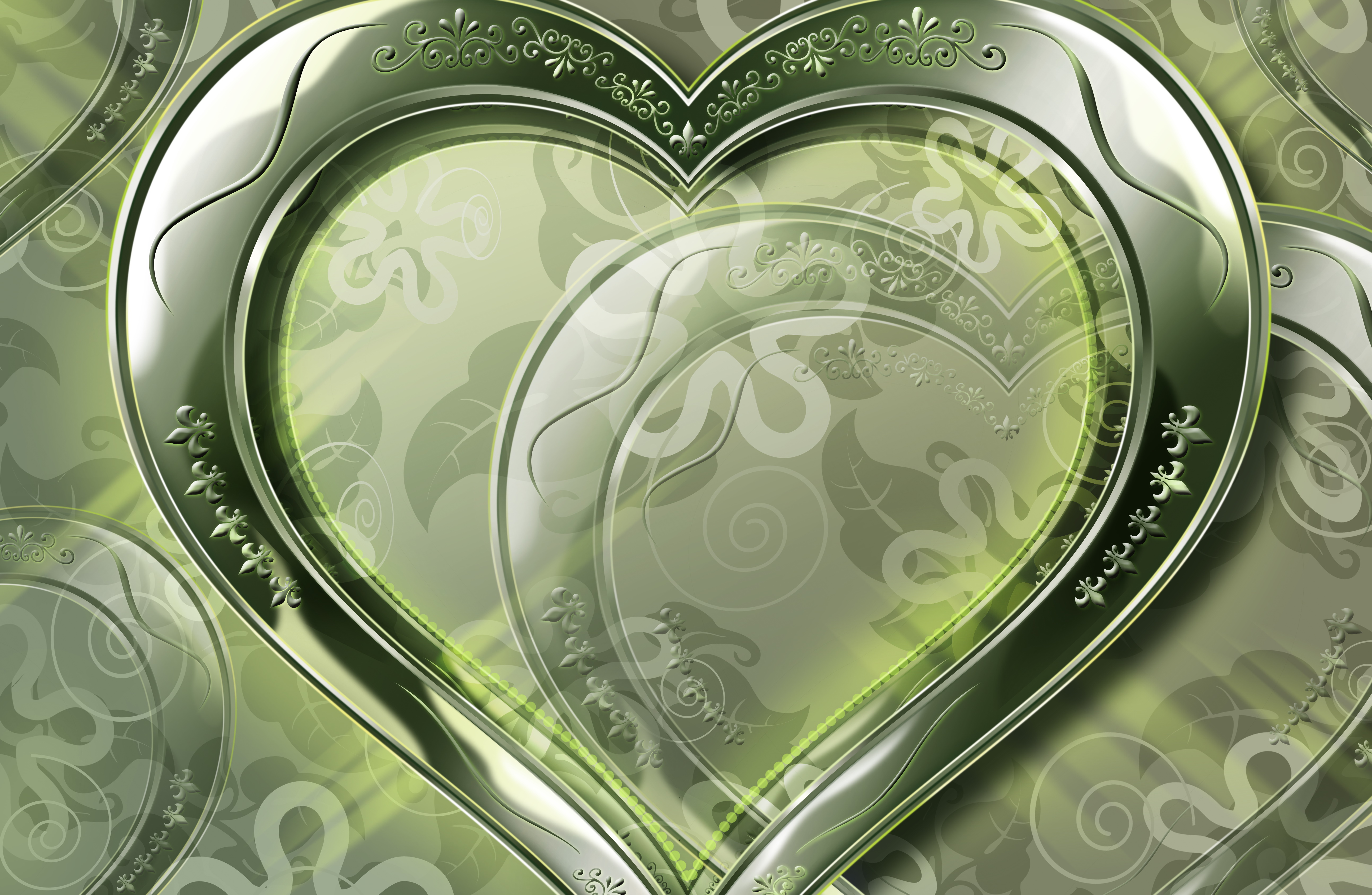 Silver valentine's day, heart, artistic Lock Screen