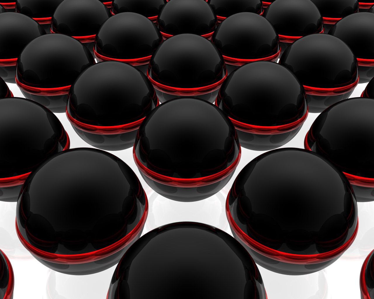 balls, 3d, black, surface, striped, glass phone background