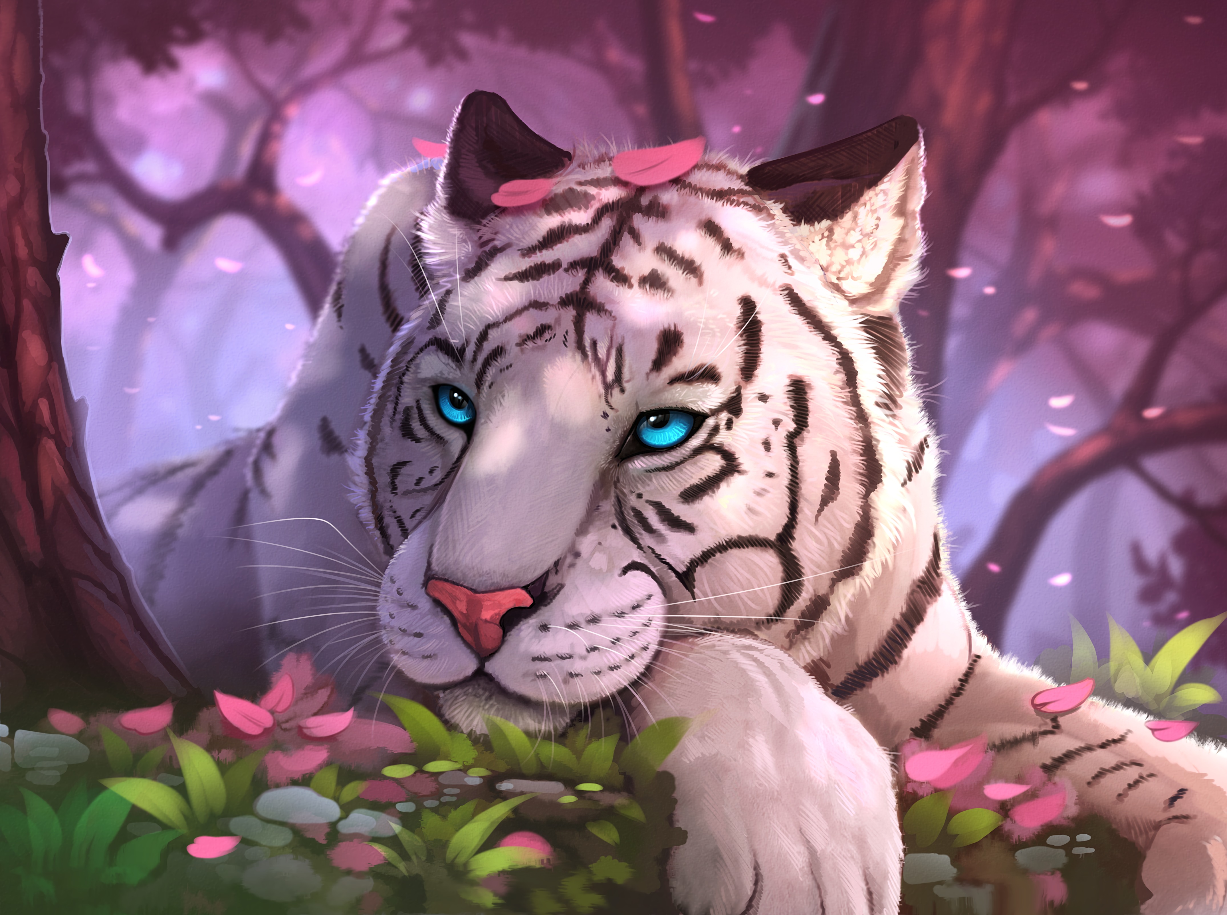 1080p pic art, opinion, tiger, blue-eyed