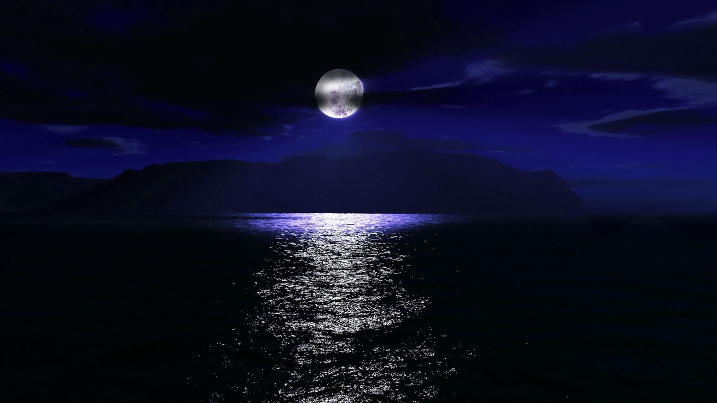 Фон луна и море