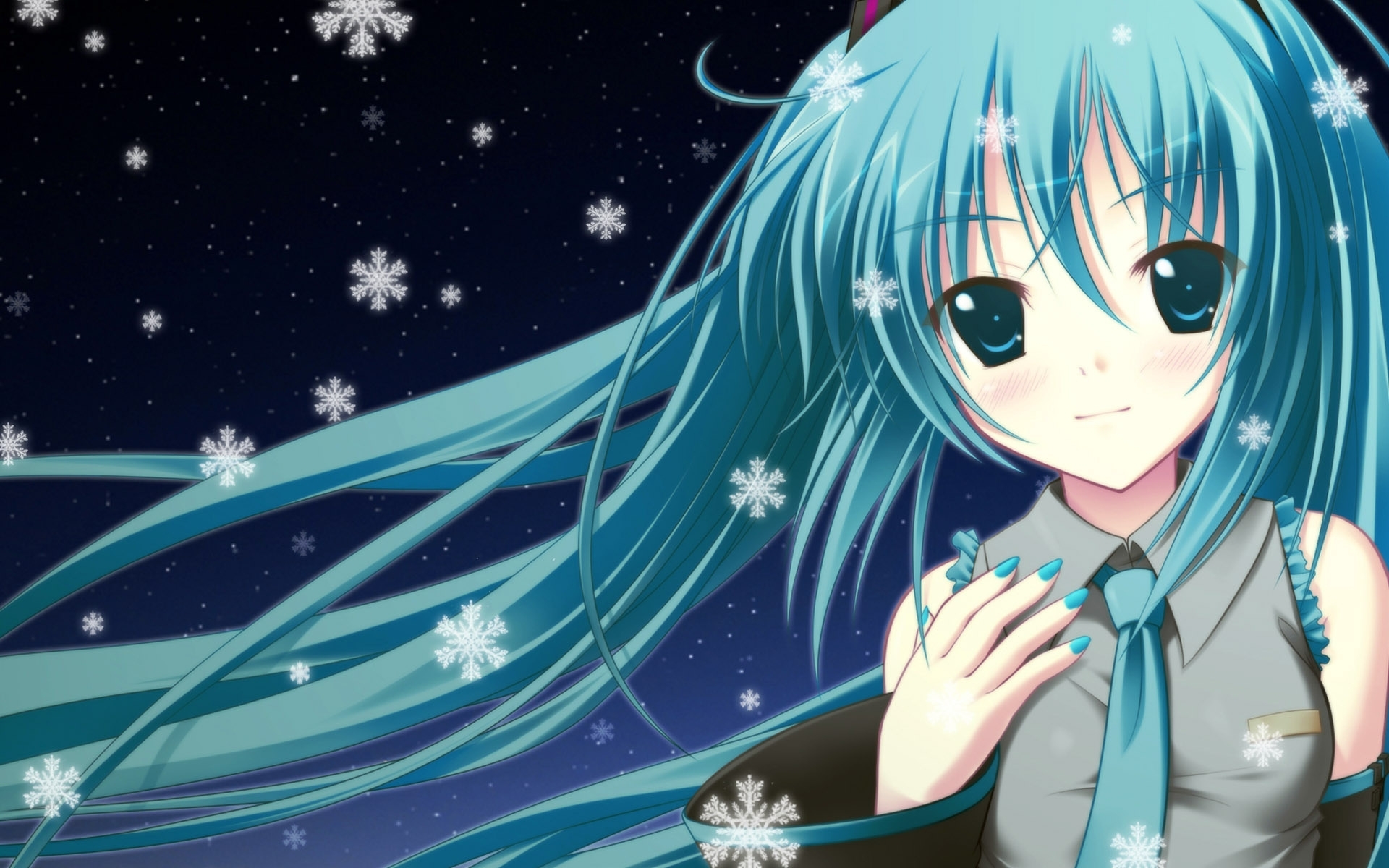 PC Wallpapers turquoise, anime Girls