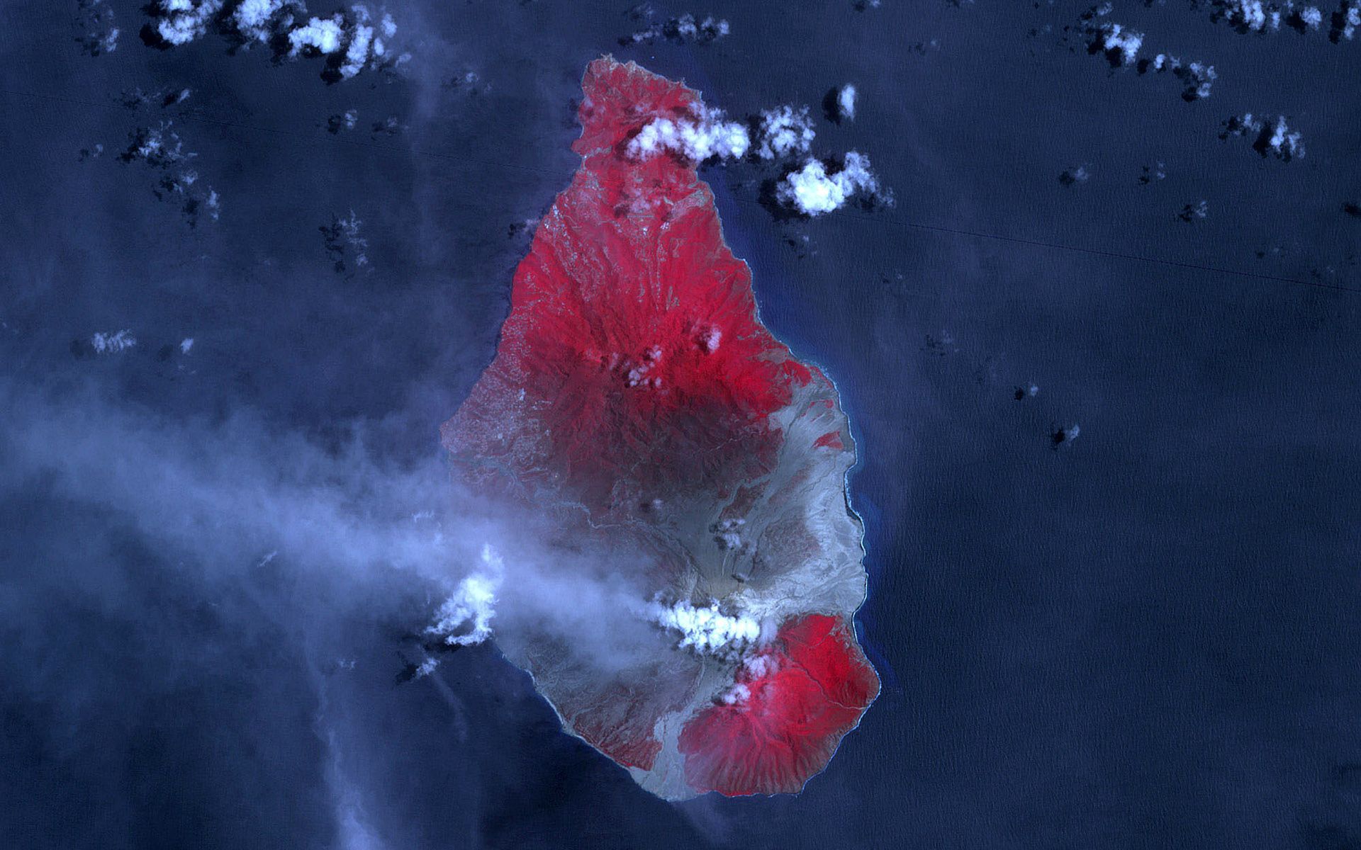 Cool HD Wallpaper volcano, land, island, eruption