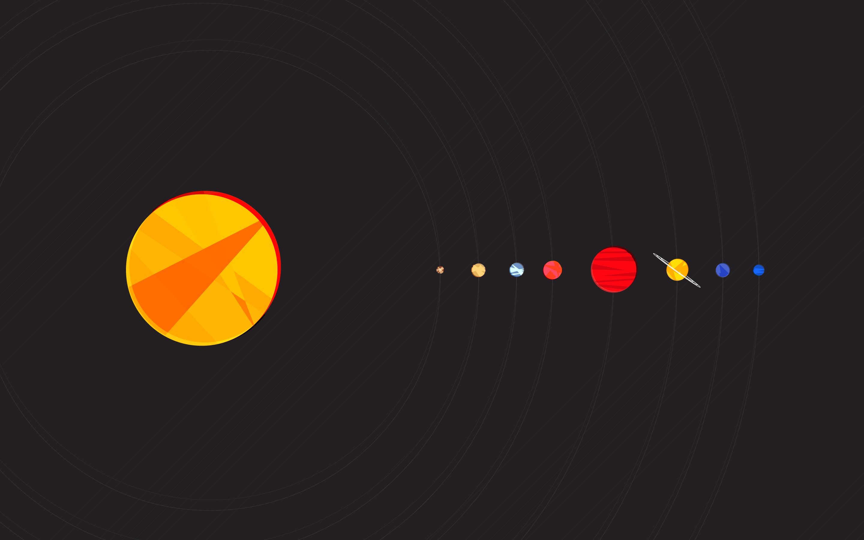 sun, minimalist, solar system, sci fi, earth, jupiter, mars, mercury (planet), neptune (planet), planet, saturn, uranus, venus