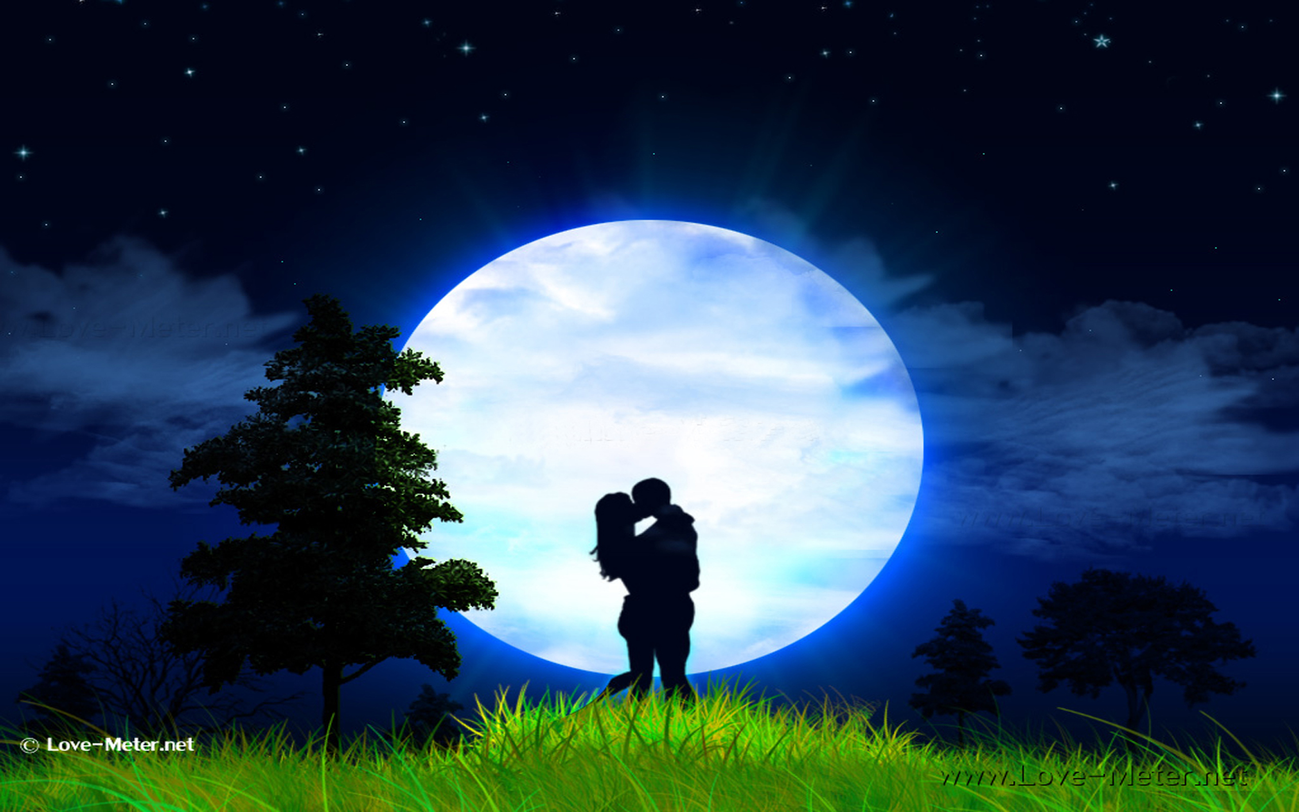 artistic, moon, tree, love Download background