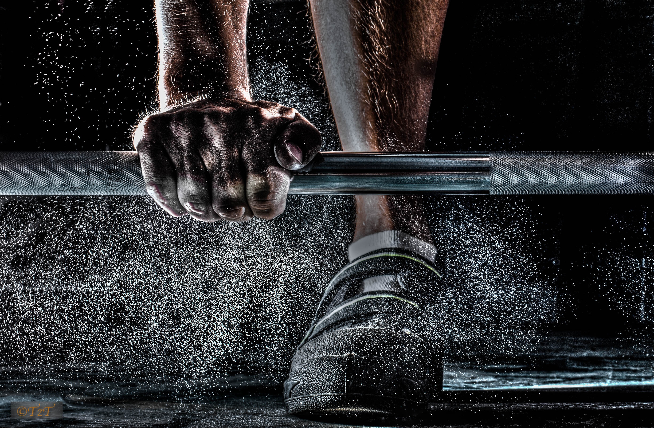 sneakers, sports, hands, vulture, barbell, rod, magnesia Full HD