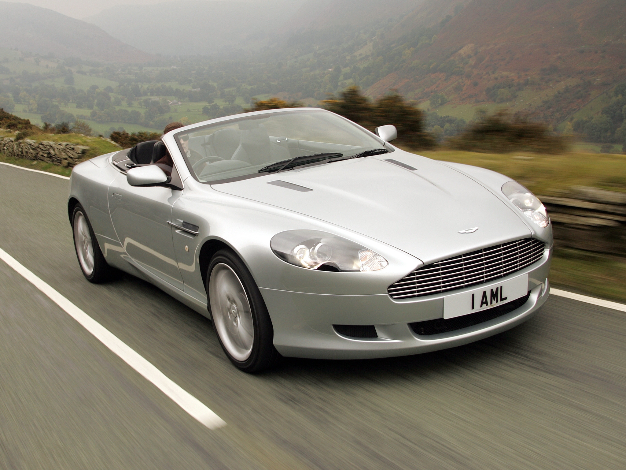 nature, aston martin, cars, front view, speed, style, 2004, silver metallic, db9 Full HD