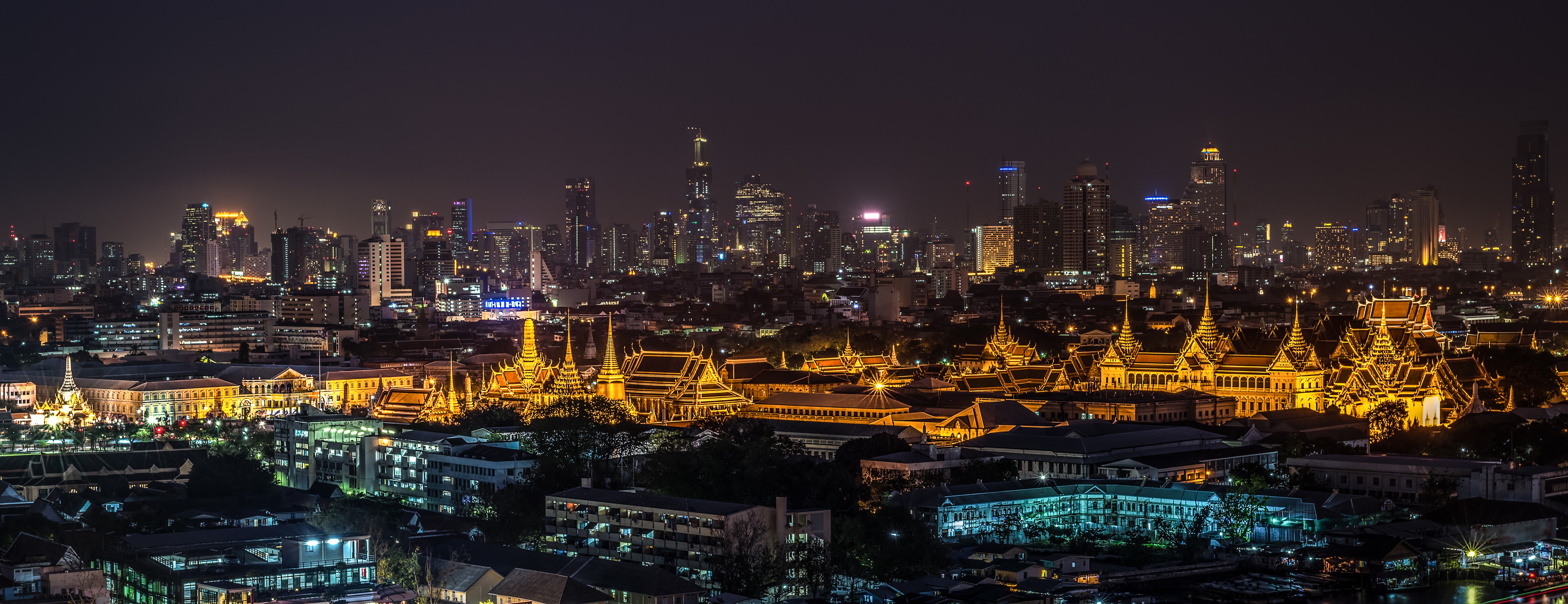 147928 Hintergrundbild herunterladen thailand, städte, nächtliche stadt, night city, lichter der stadt, city lights, palast, bangkok - Bildschirmschoner und Bilder kostenlos