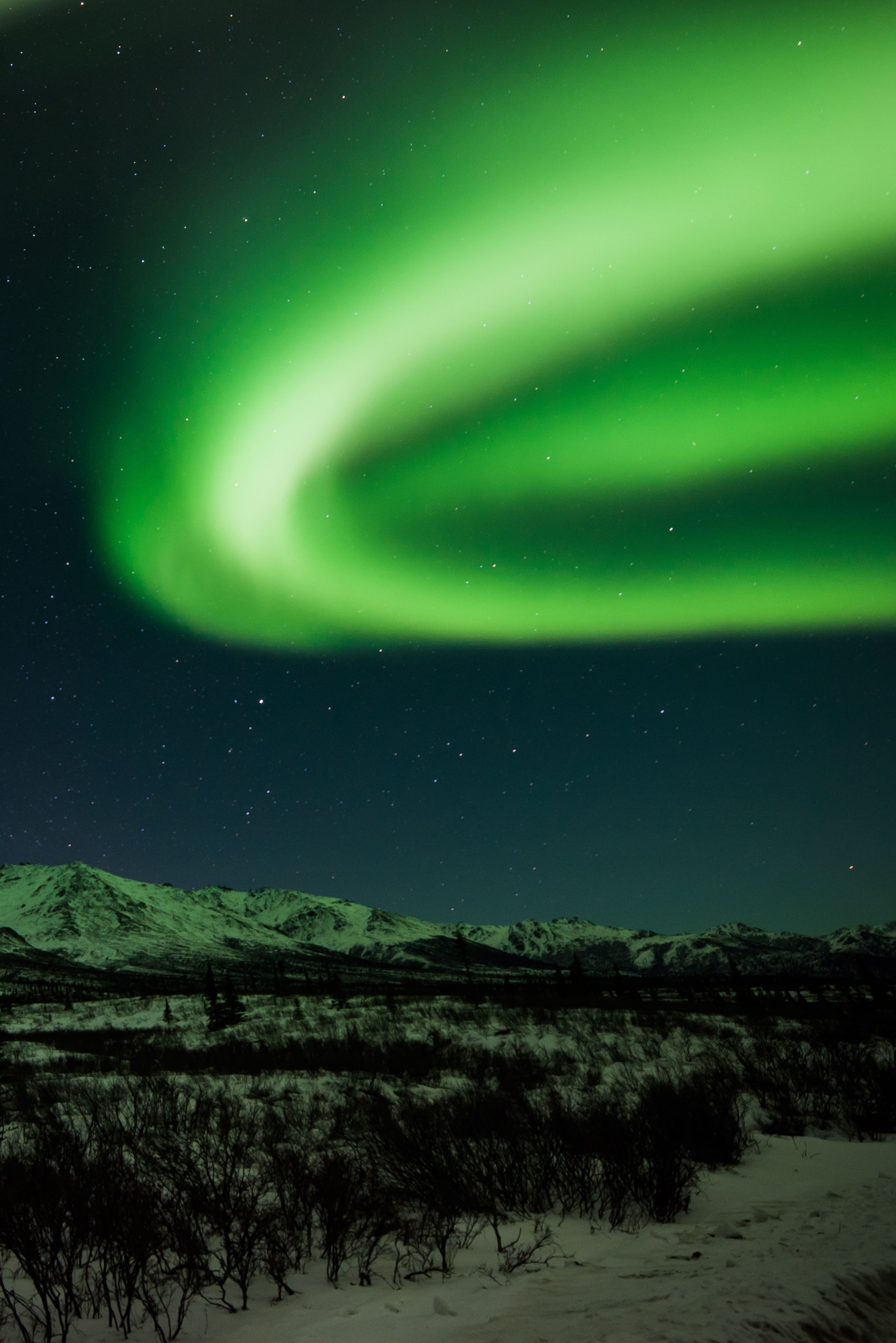 northern lights, green, nature, mountains, night, starry sky, aurora borealis, north