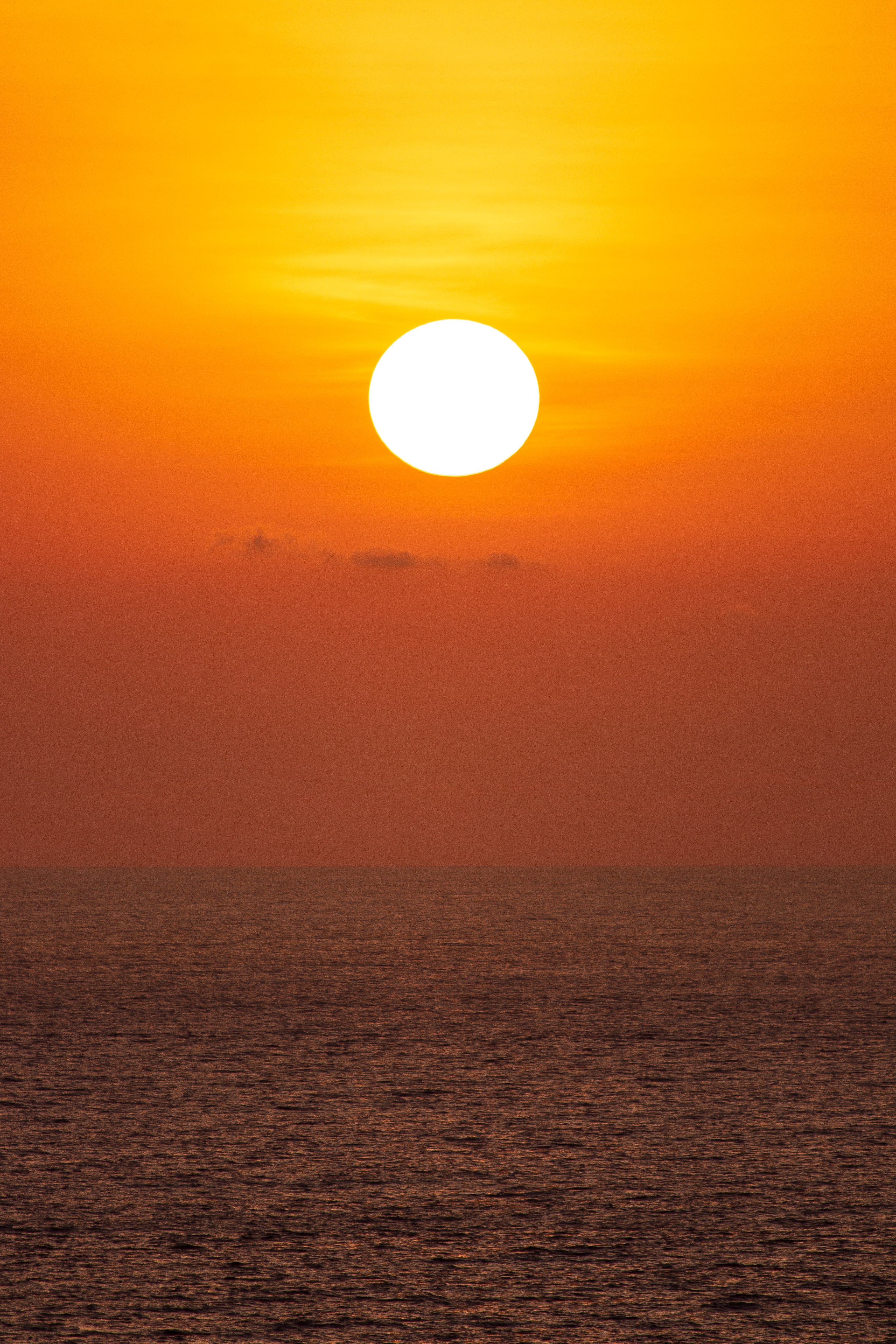 horizon, sun, sea, nature Phone Wallpaper