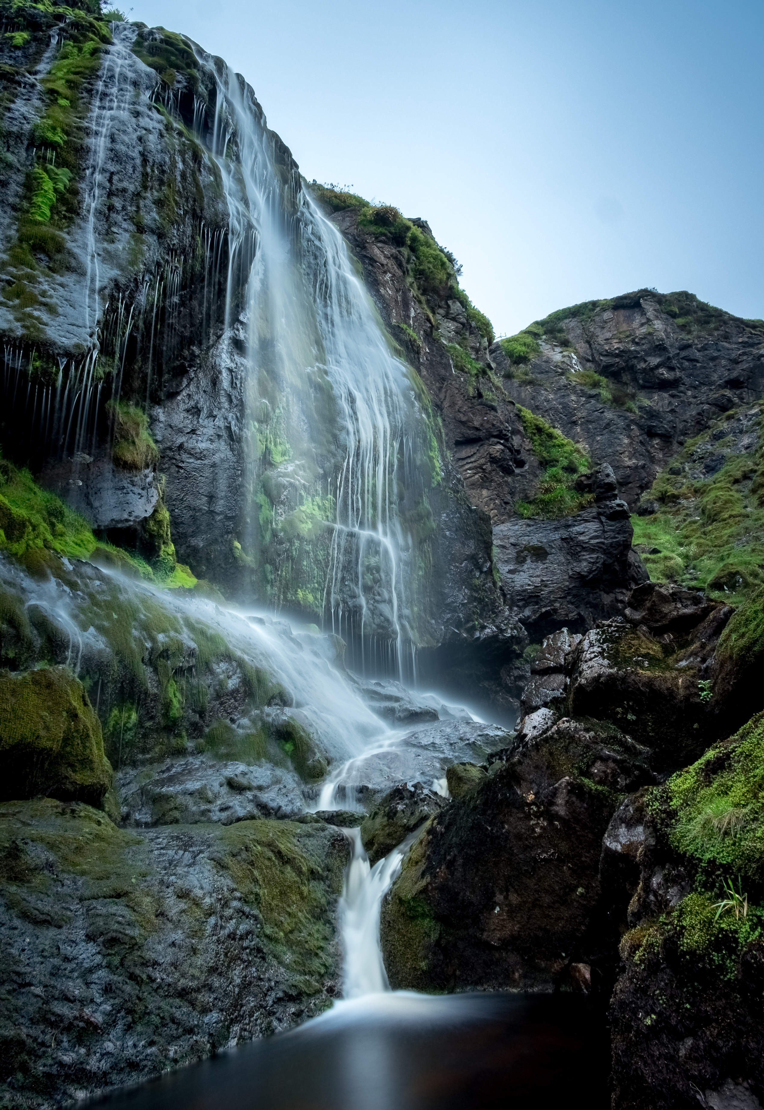 waterfall, precipice, nature, rocks, stones, break, water Aesthetic wallpaper