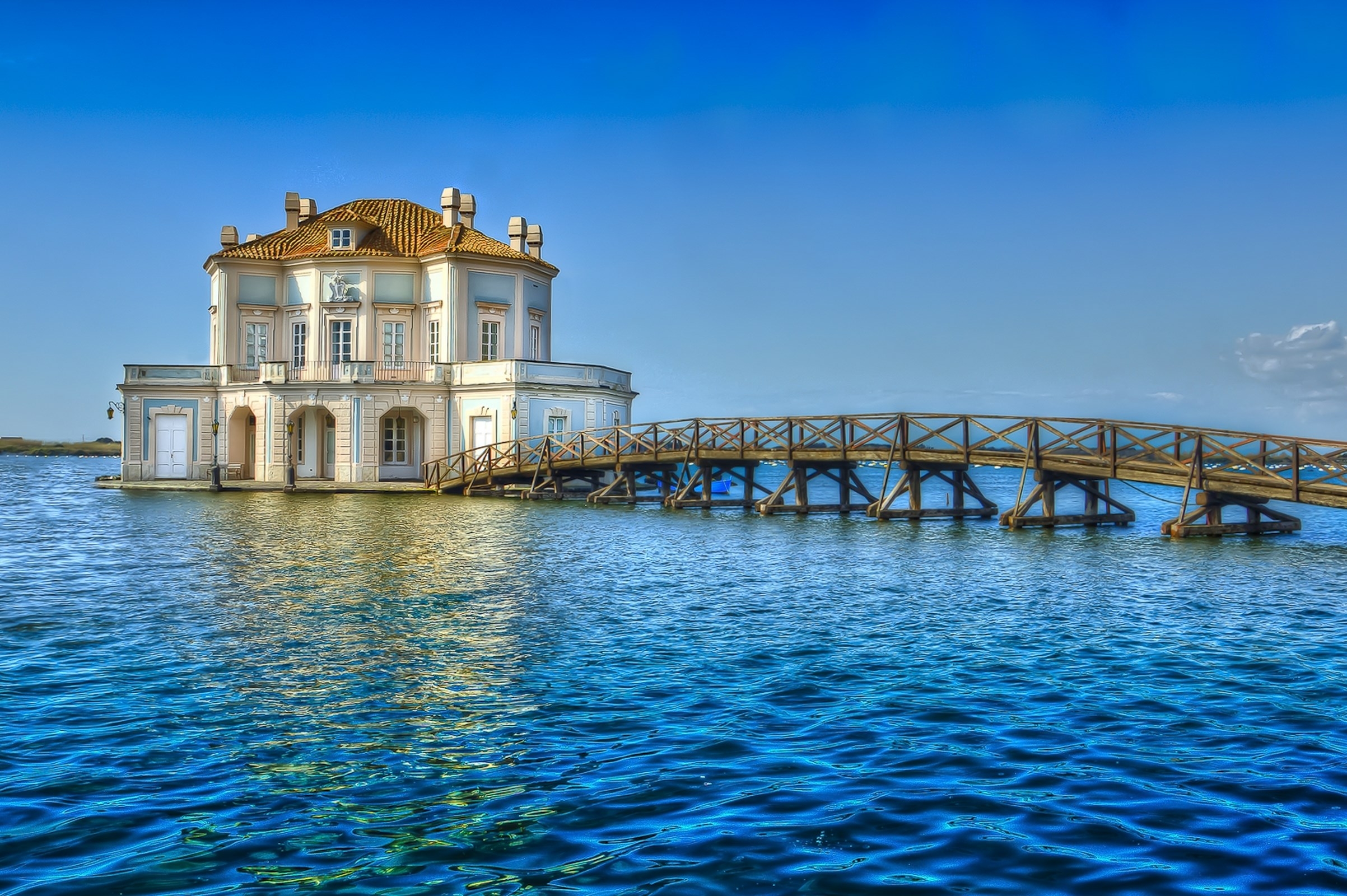 Laden Sie das Italien, Städte, Sea, Gebäude, Brücke, Bacoli-Bild kostenlos auf Ihren PC-Desktop herunter