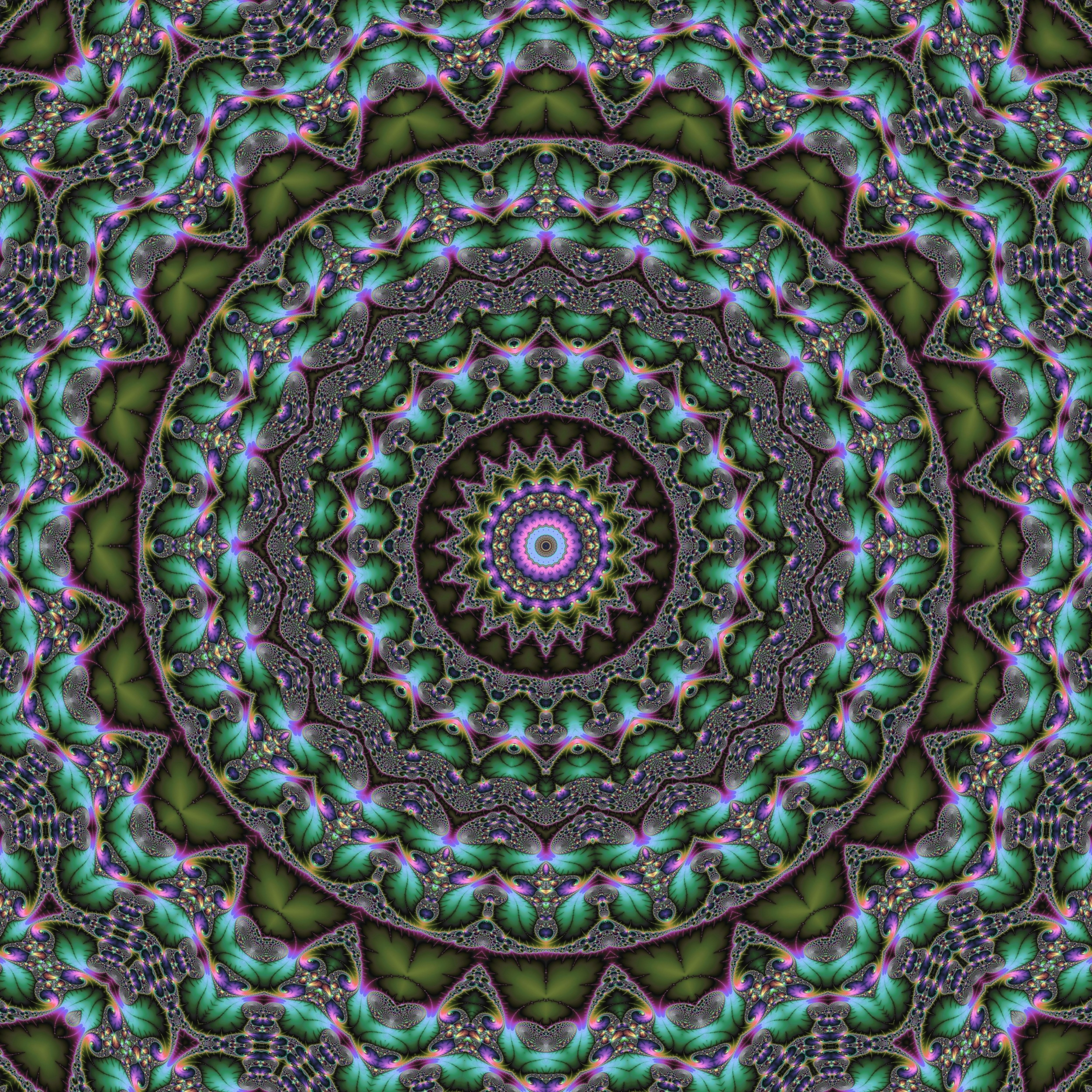 QHD wallpaper abstract, fractal, kaleidoscope, circles