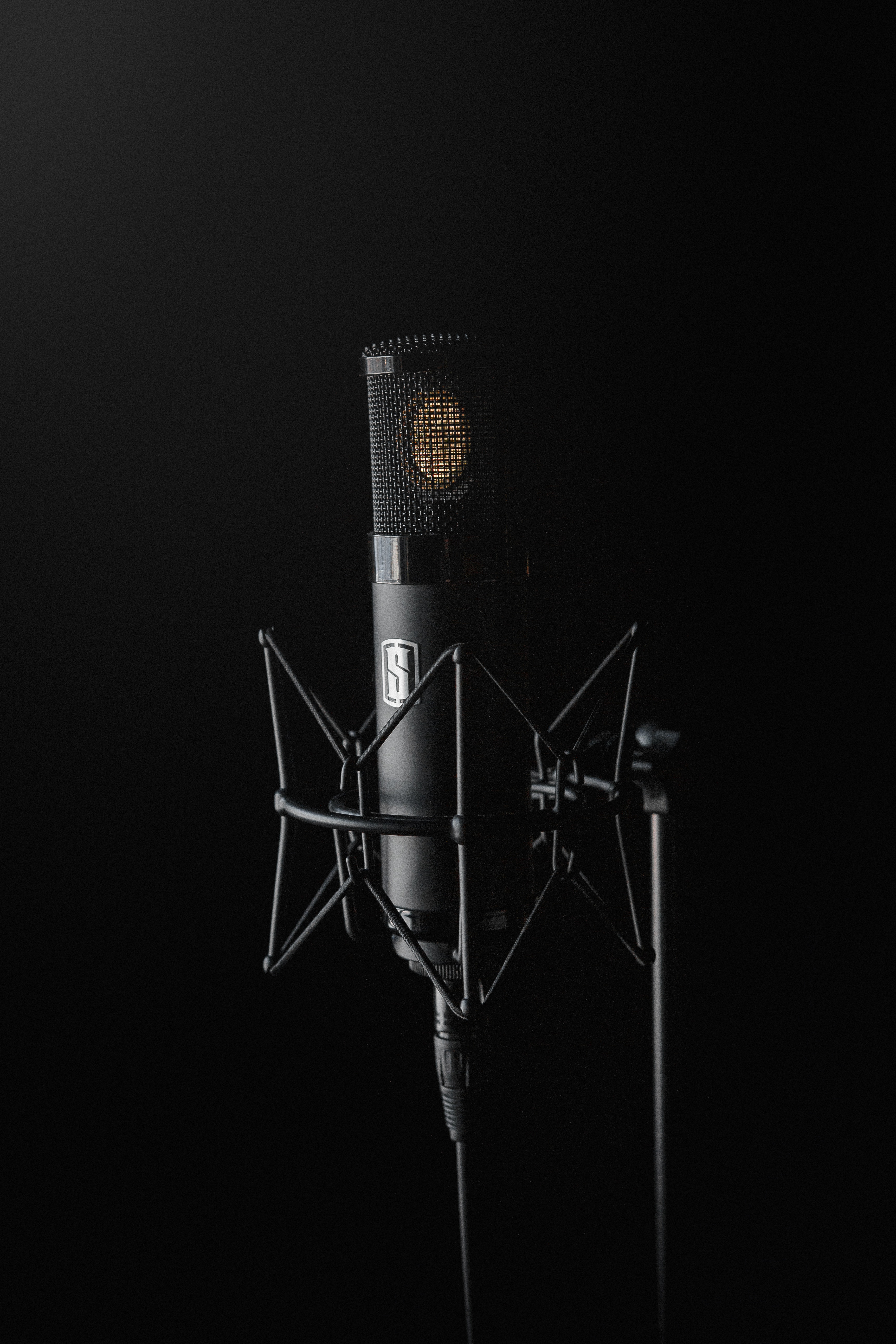 microphone, audio, music, black, studio