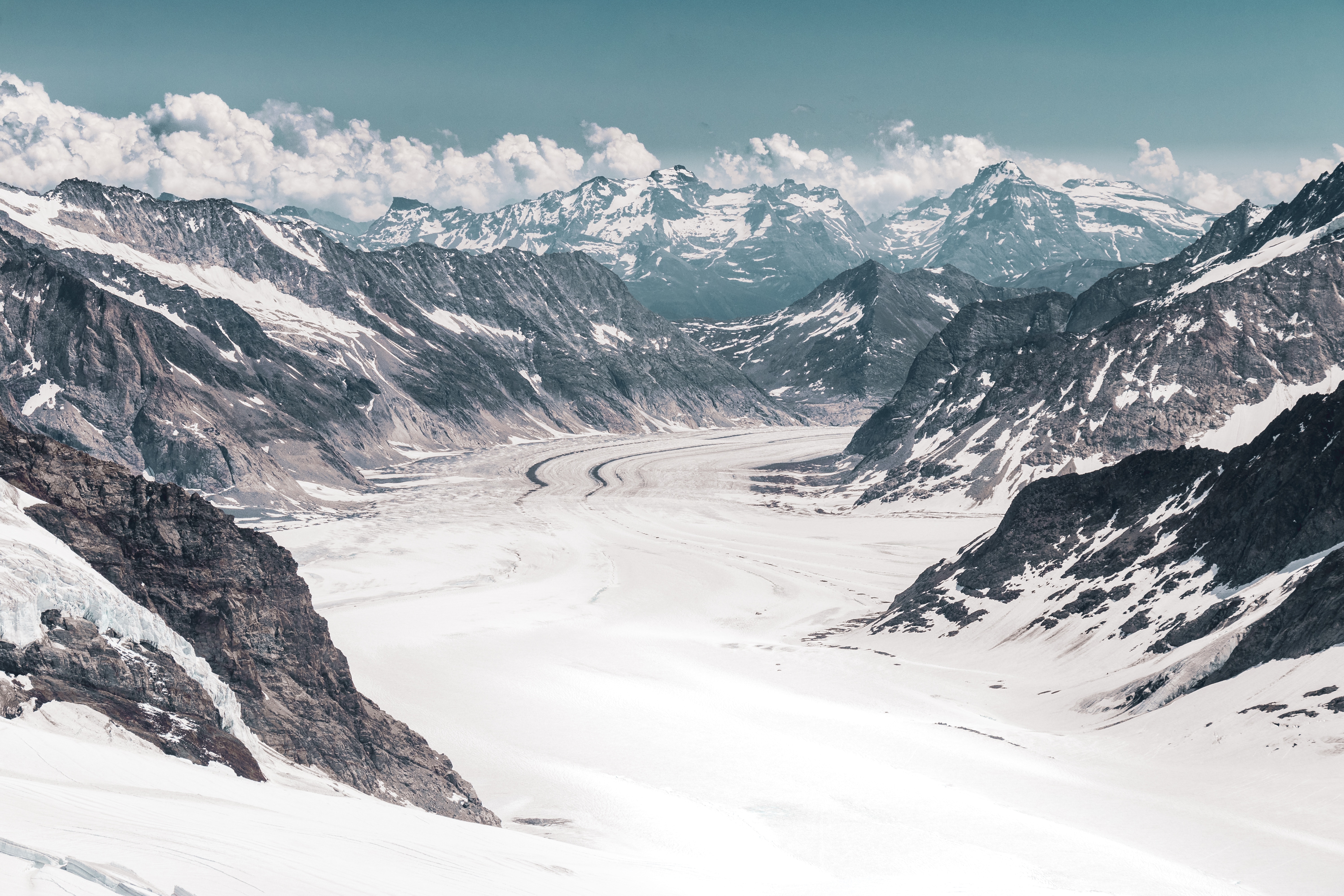98124 Bild herunterladen schnee, natur, mountains, oberteile, scheitelpunkt, schweiz, gletscher, aletschgletscher, alech-gletscher - Hintergrundbilder und Bildschirmschoner kostenlos