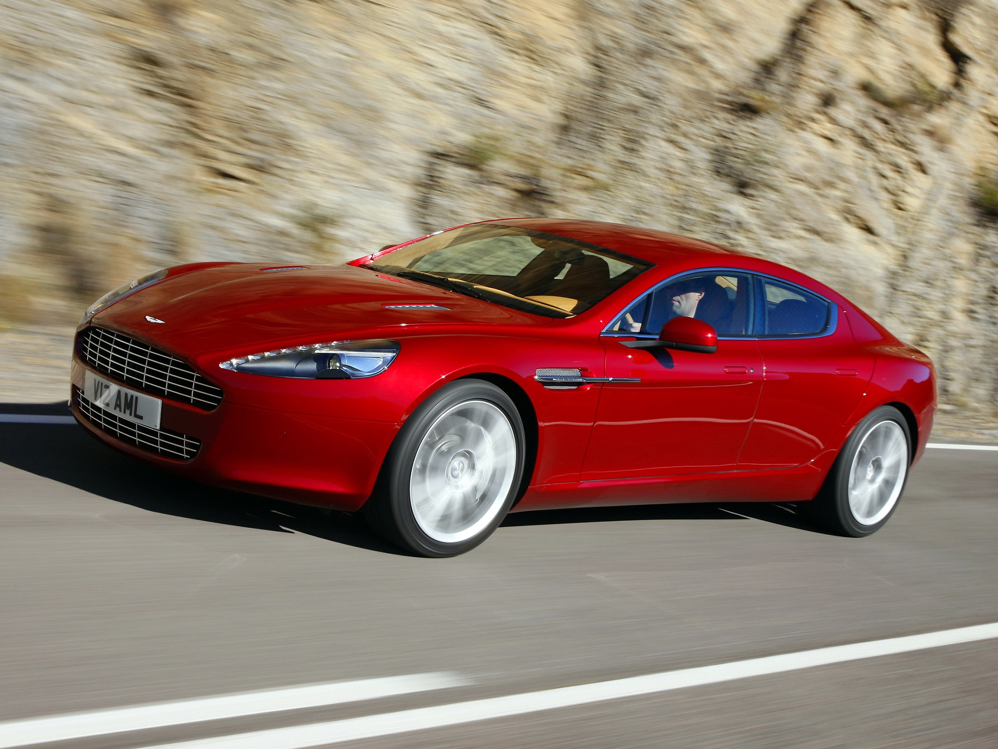 aston martin, cars, red, asphalt, side view, speed, 2009, rapide cell phone wallpapers