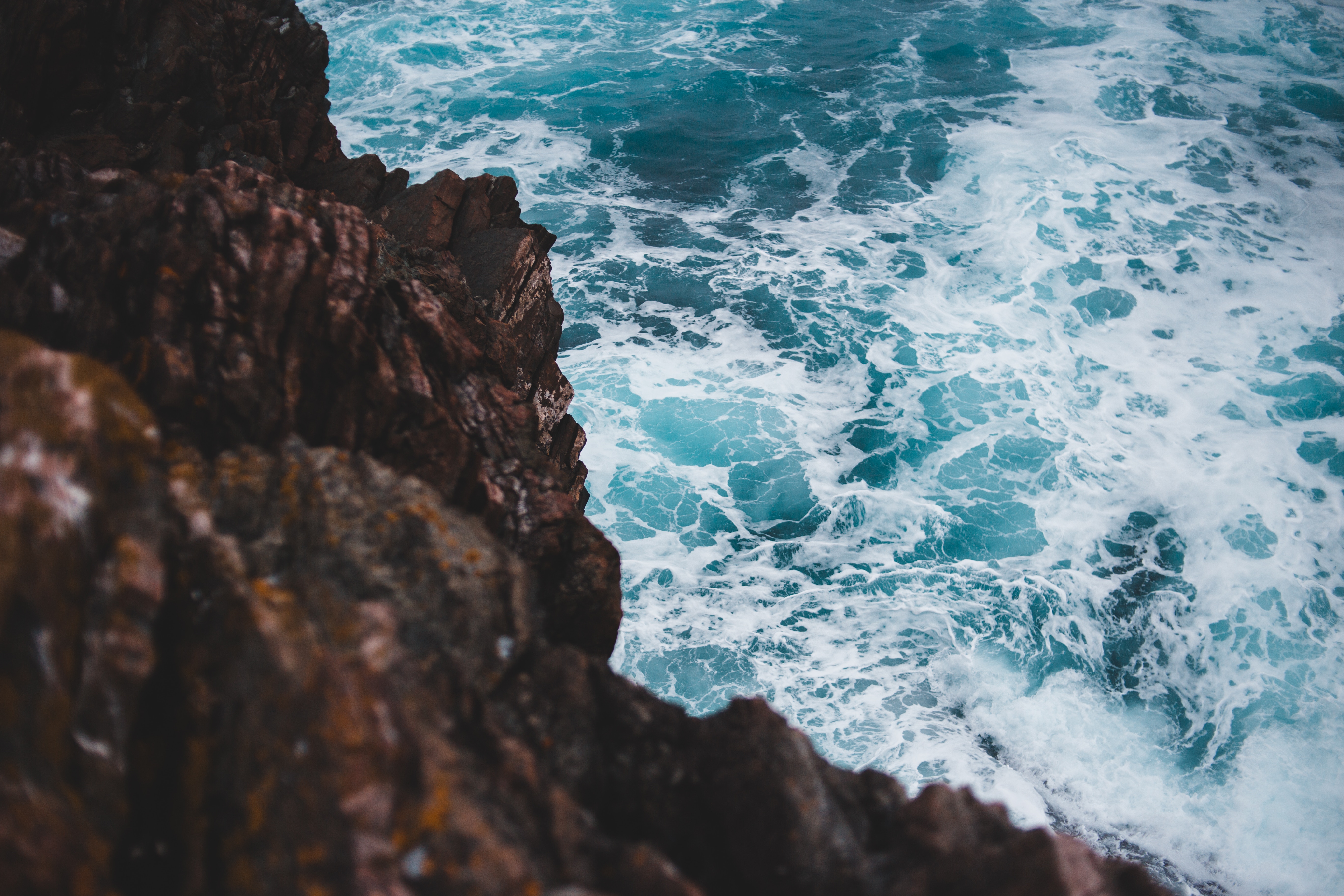 android nature, water, sea, waves, rock, shore, bank, stone