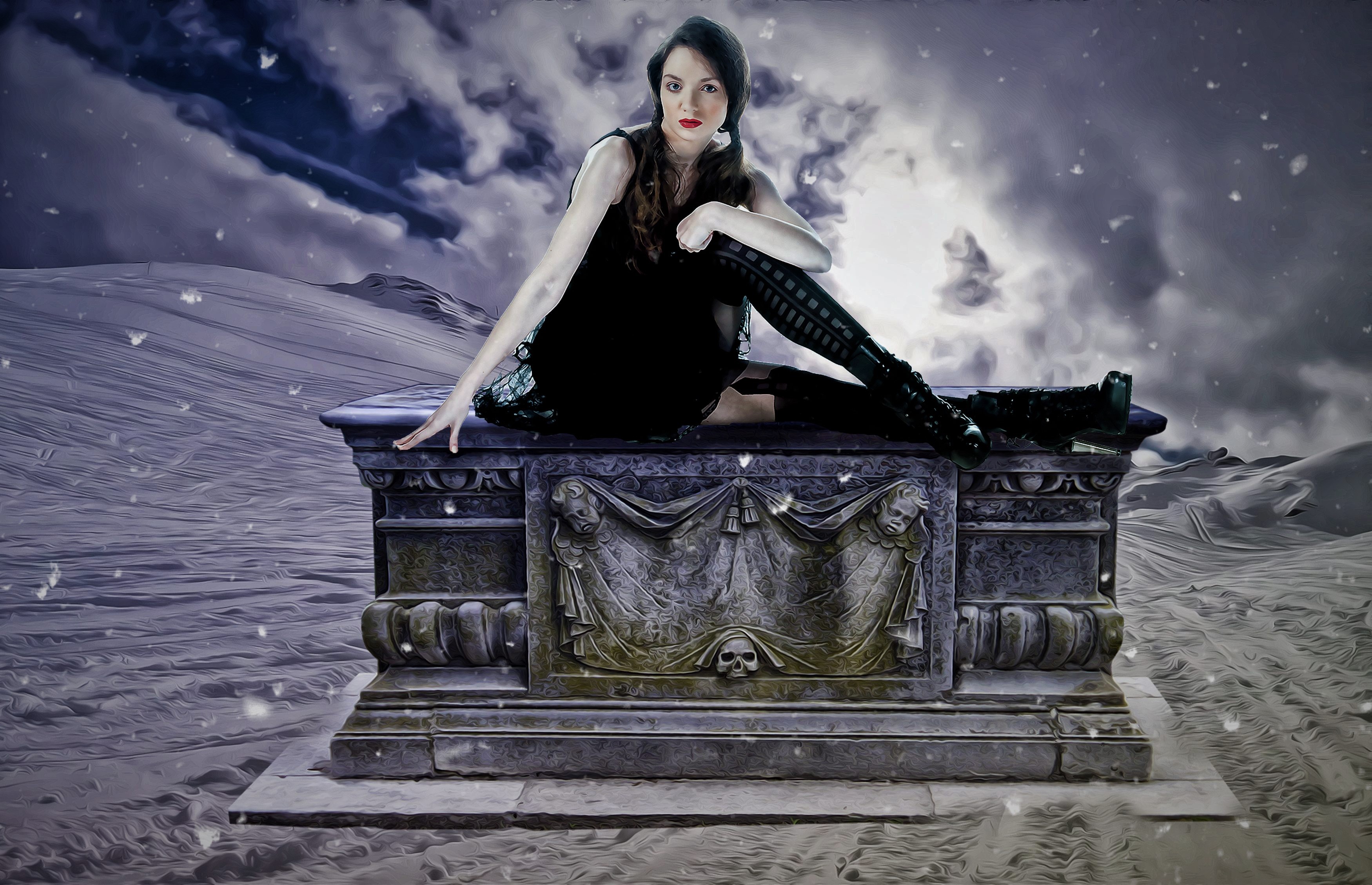 fantasy, tombstone, women, lipstick Gothic HQ Background Images