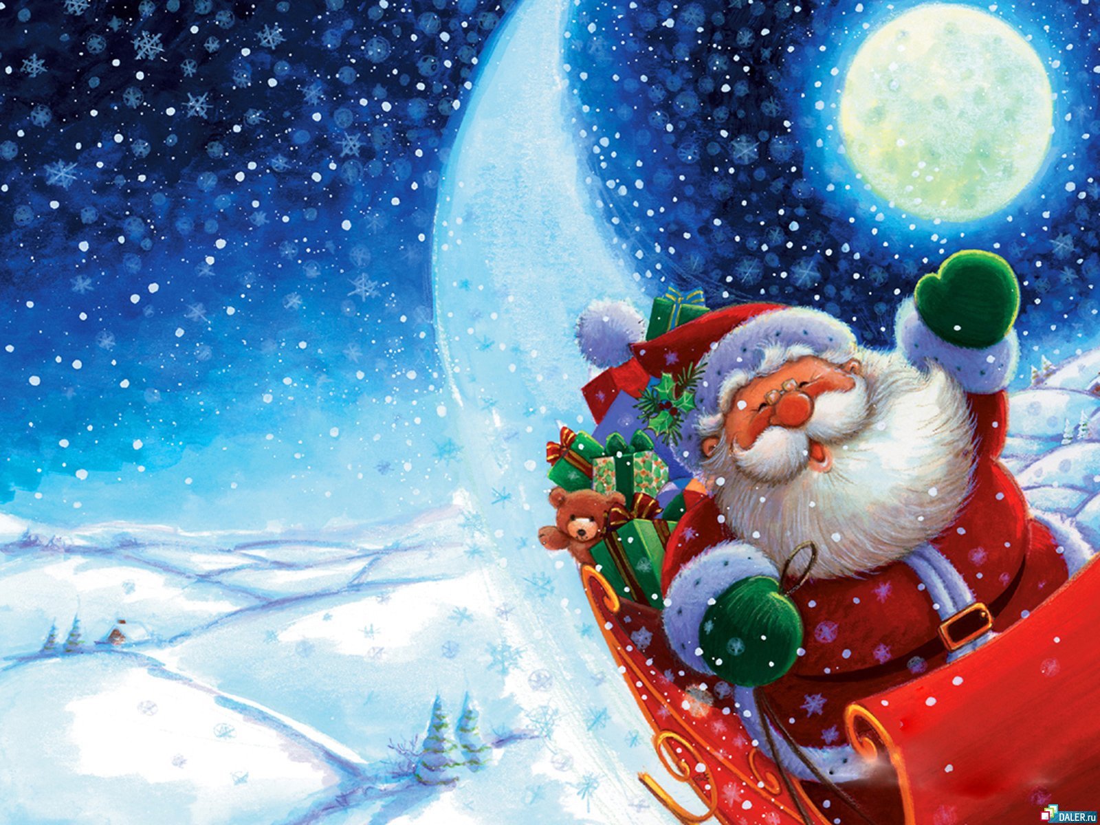 14066 download wallpaper christmas, xmas, santa claus, holidays, water, new year, pictures screensavers and pictures for free