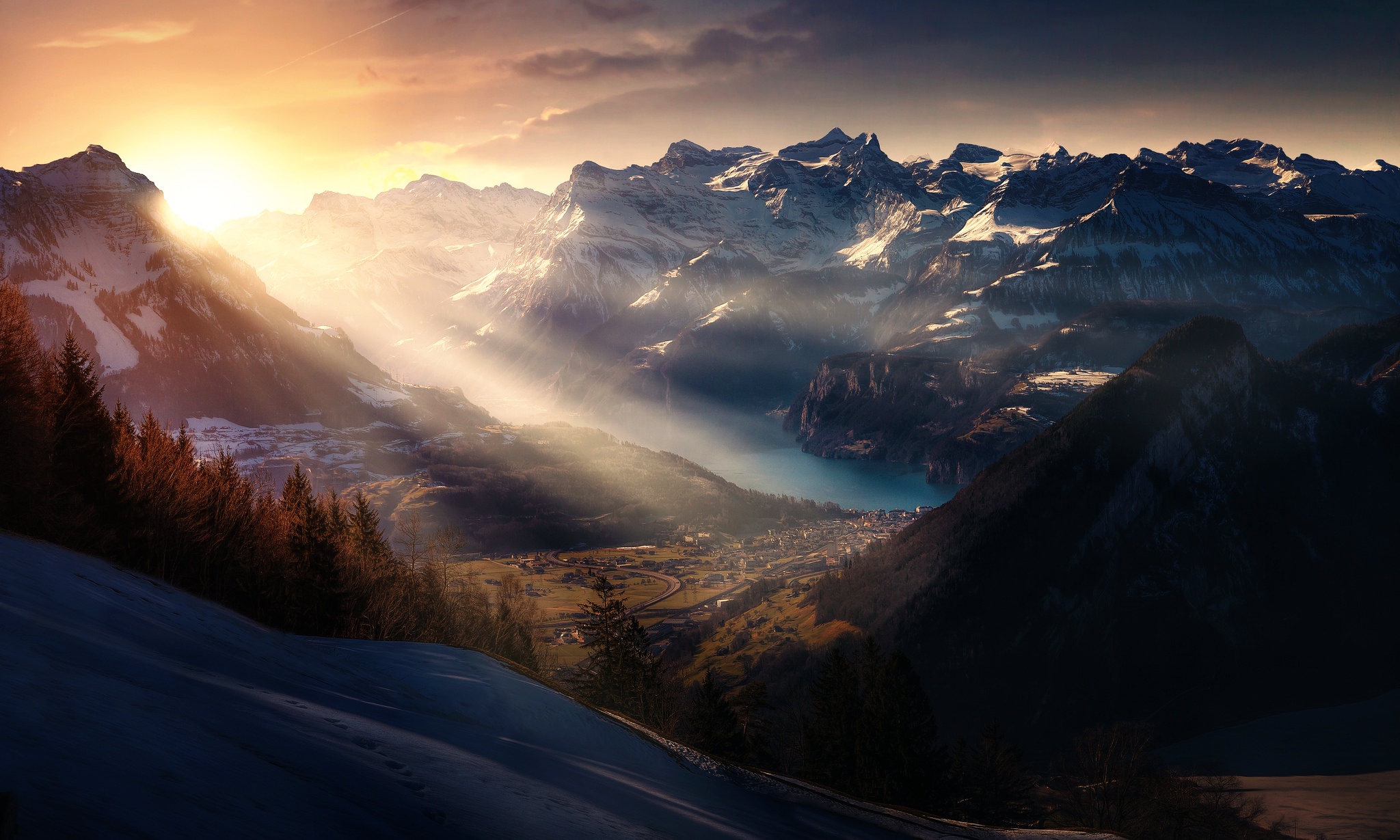 Альпы Швейцария рассвет