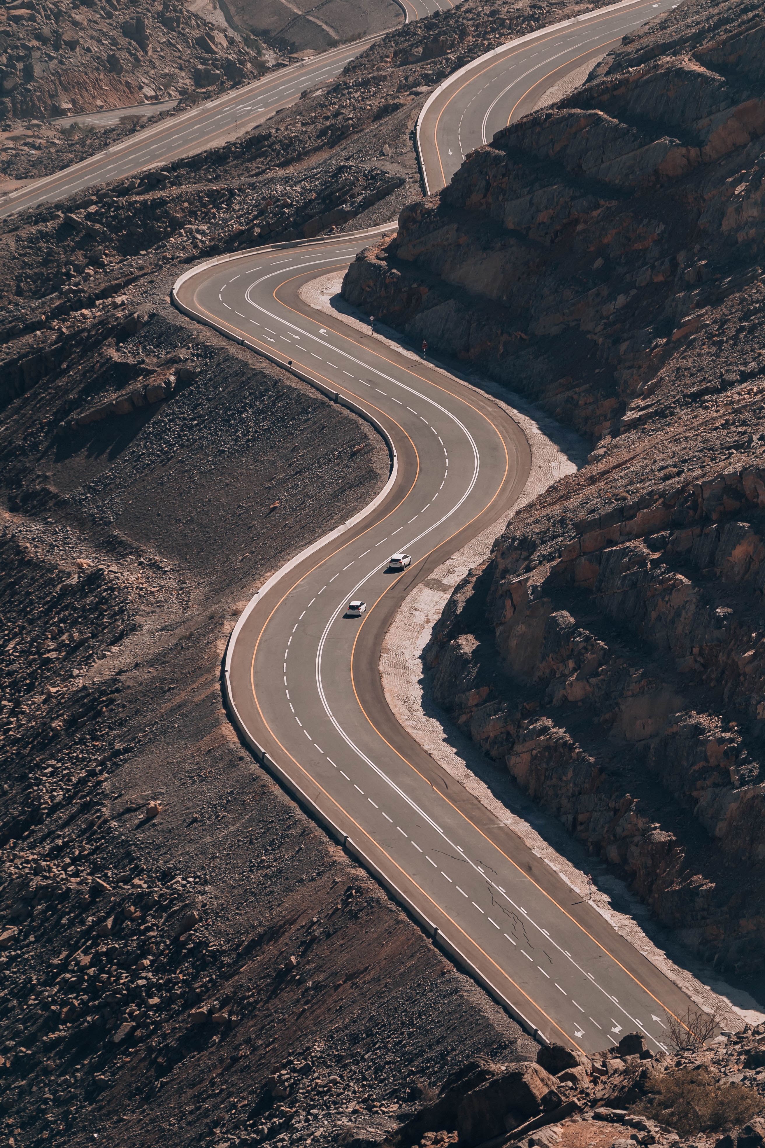 road, view from above, cars, mountain New Lock Screen Backgrounds